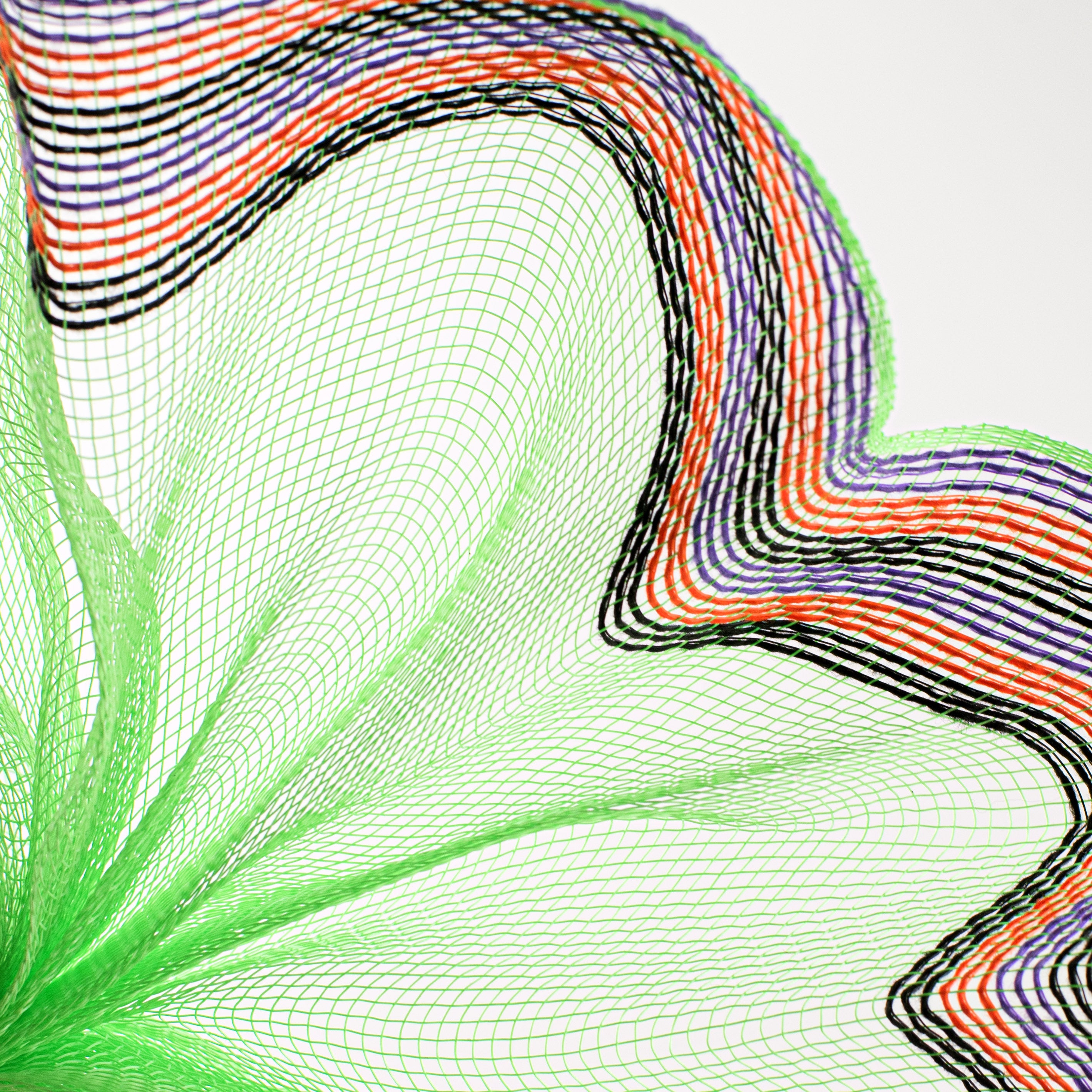 10" Border Stripe Mesh: Lime, Purple, Orange, Black Lifestyle Photo