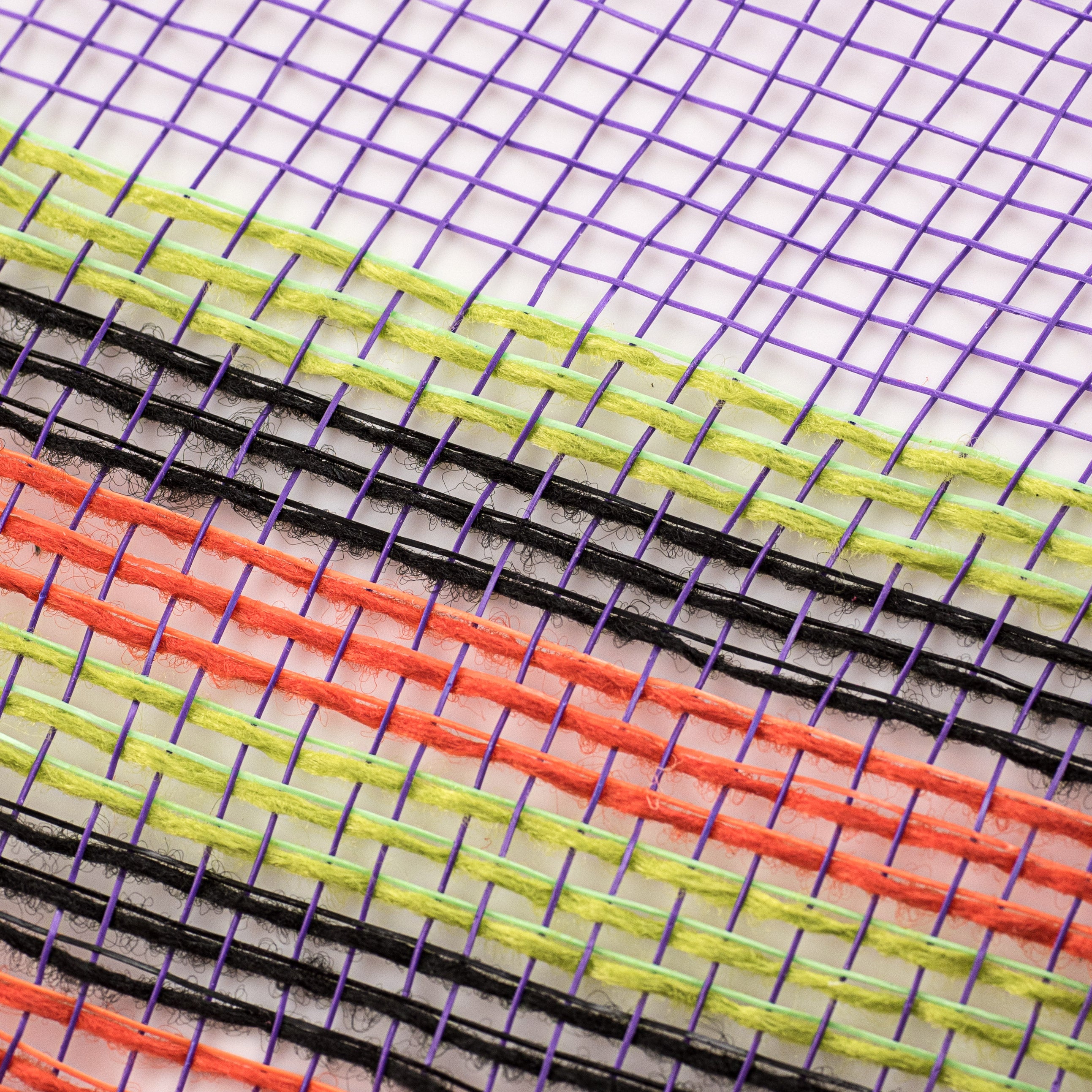 10" Border Stripe Mesh: Purple, Orange, Black, Fresh Green detail photo 3