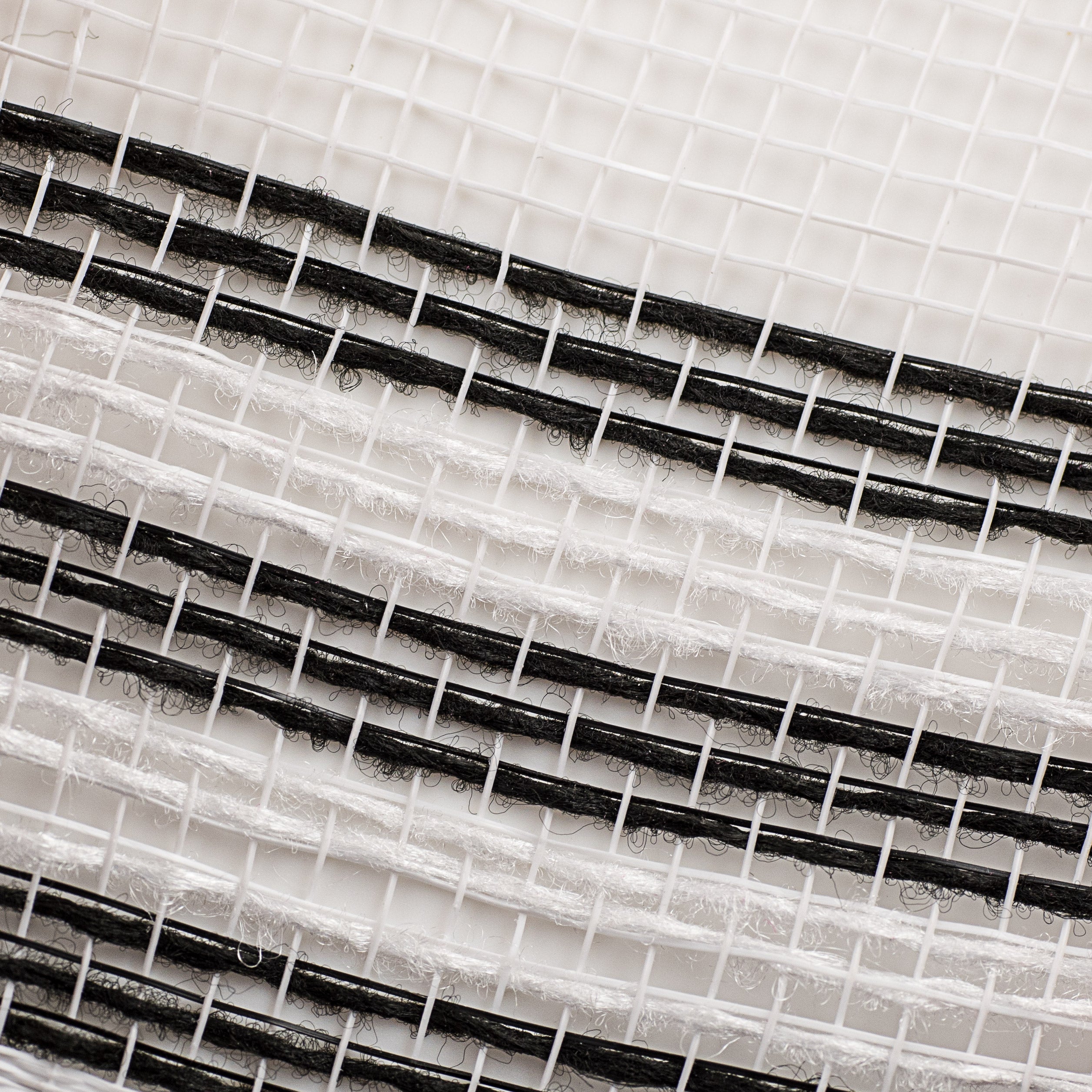 10" Border Stripe Mesh: White & Black detail photo 3