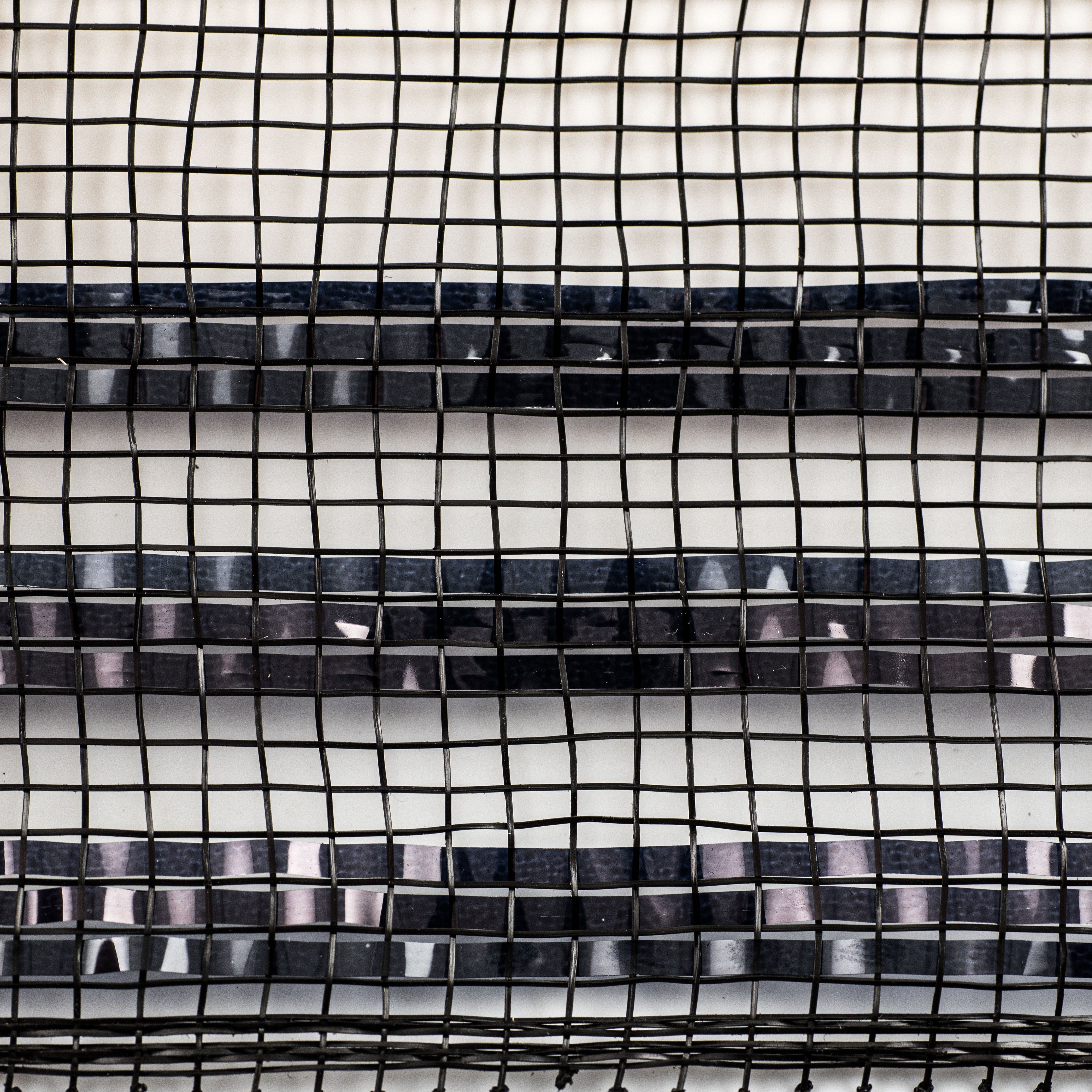 10" Border Stripe Metallic Mesh: Black detail photo 3