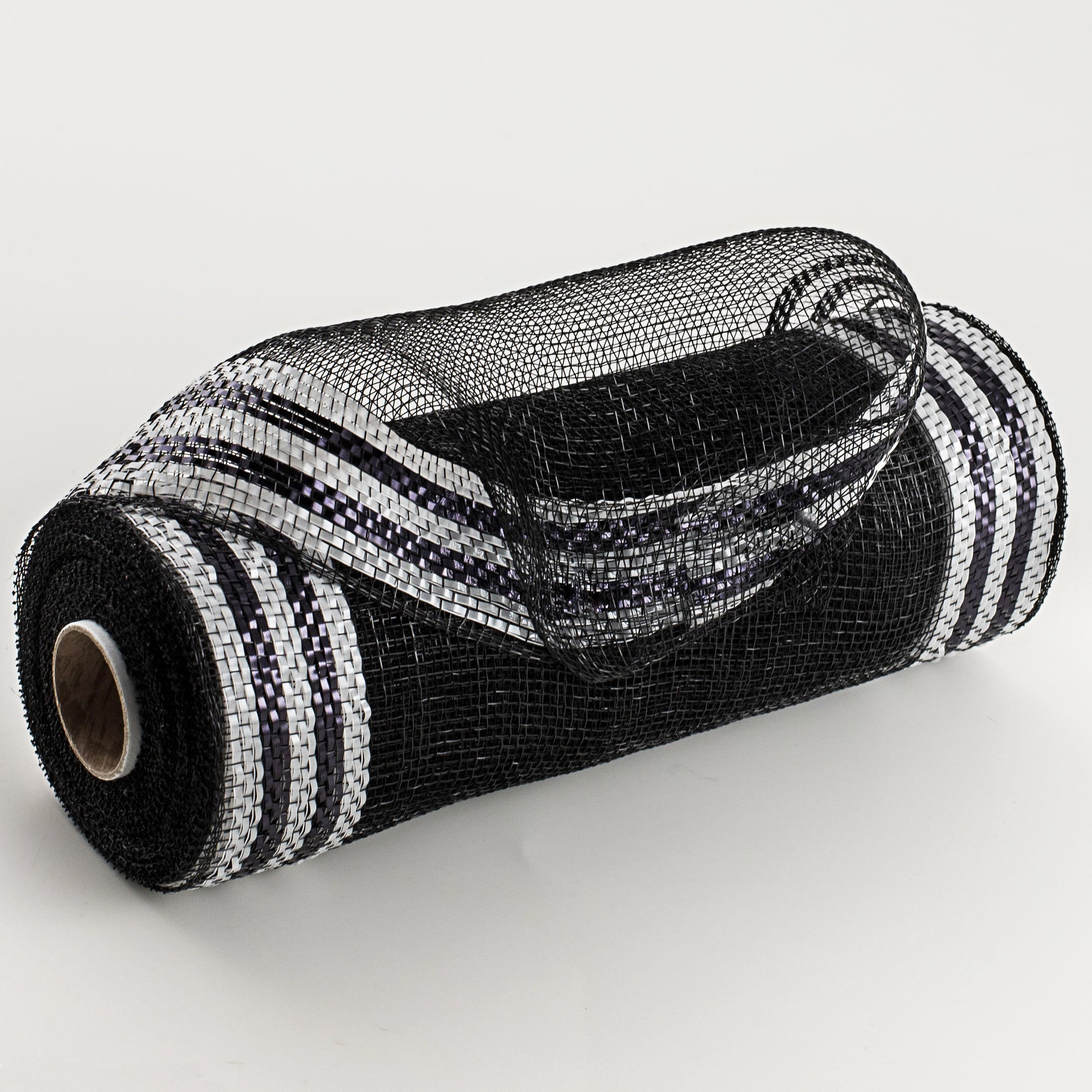 10" Border Stripe Metallic Mesh: Black & White Item Number: RE850362