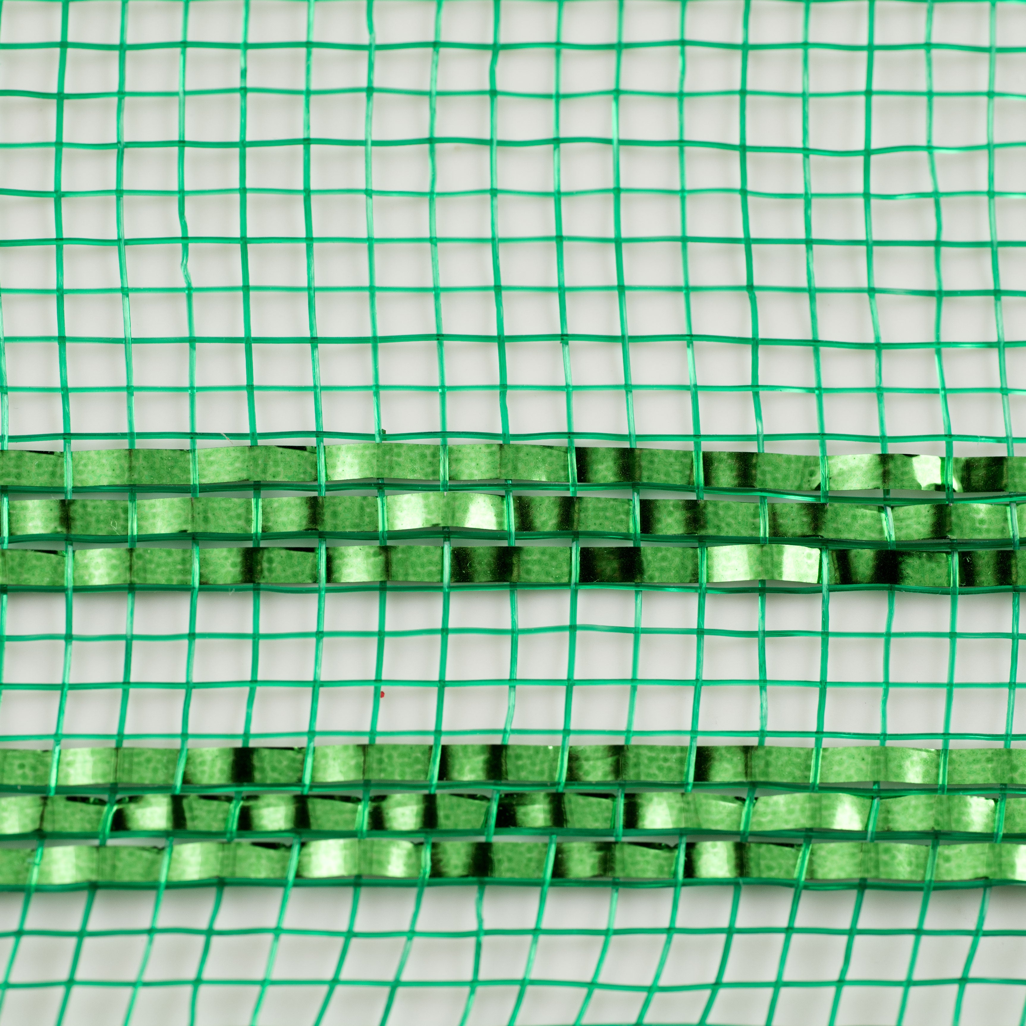 10" Border Stripe Metallic Mesh: Emerald detail photo 3