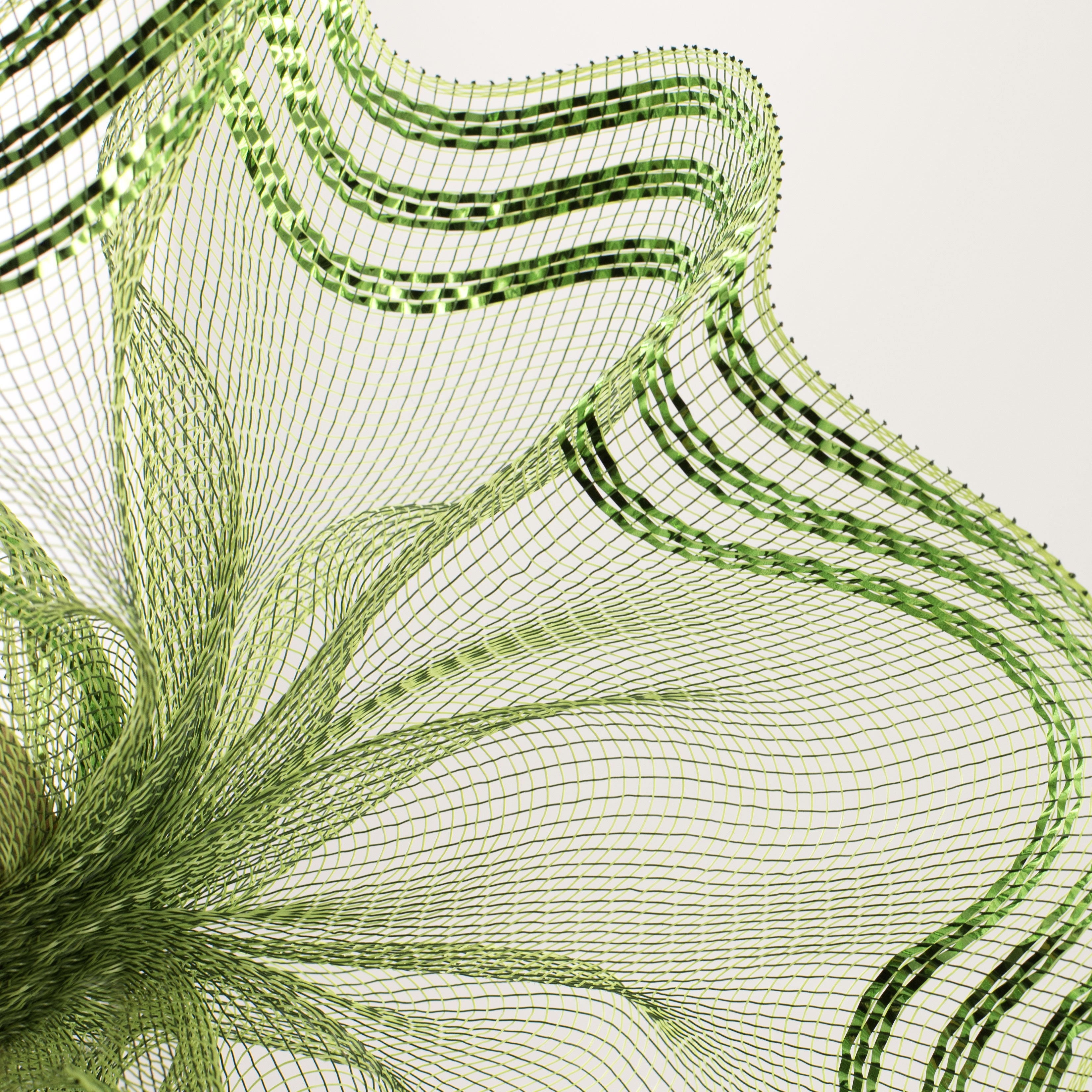 10" Border Stripe Metallic Mesh: Moss, Apple, Lime Green Lifestyle Photo