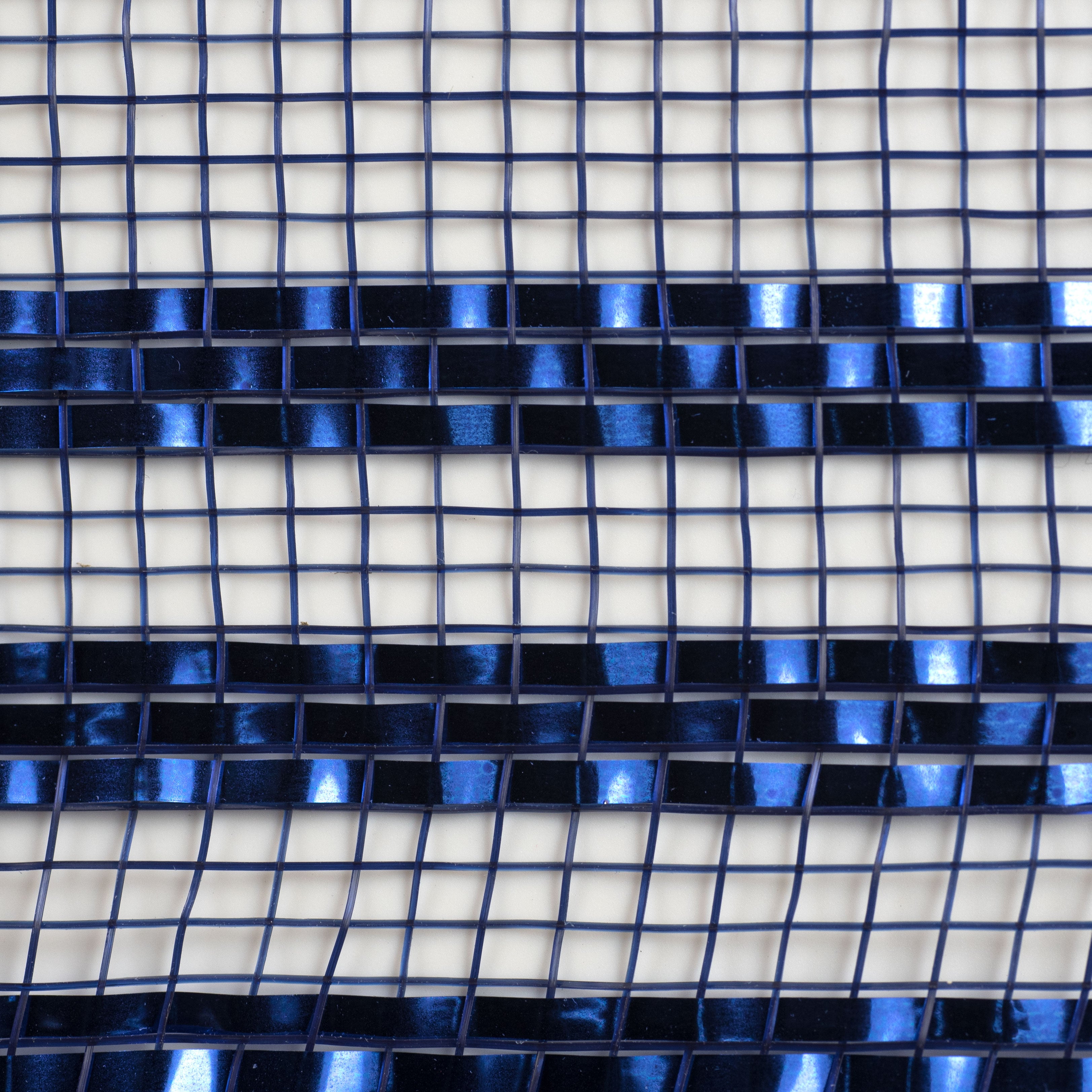 10" Border Stripe Metallic Mesh: Navy & Royal Blue detail photo 3