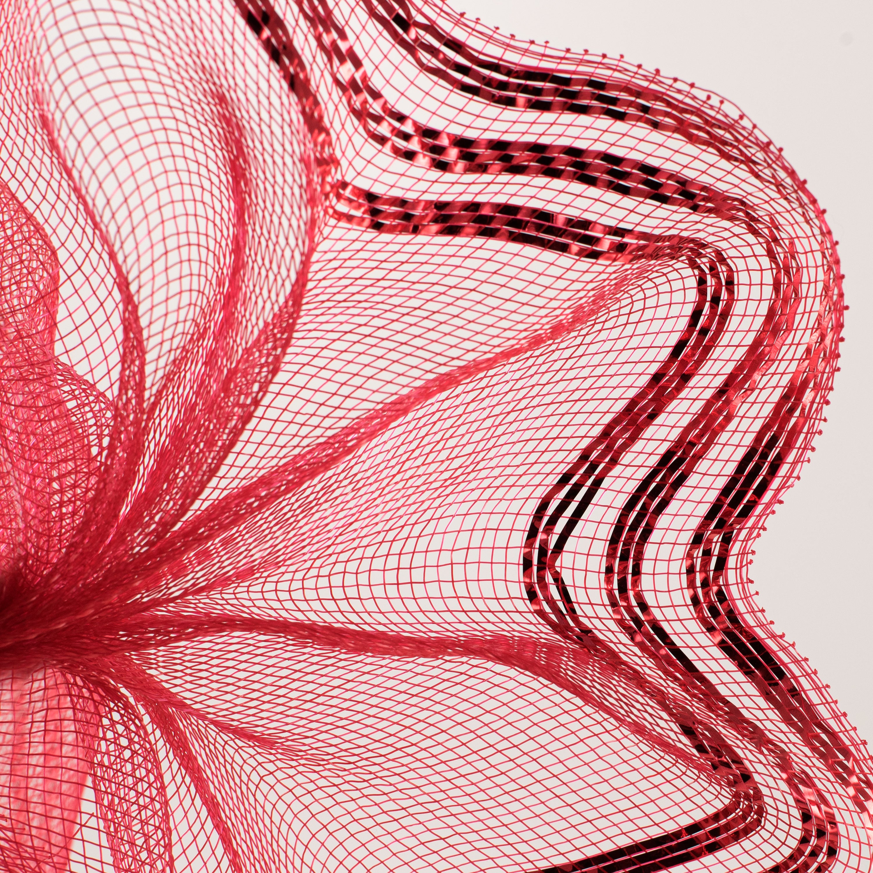 10" Border Stripe Metallic Mesh: Red Lifestyle Photo
