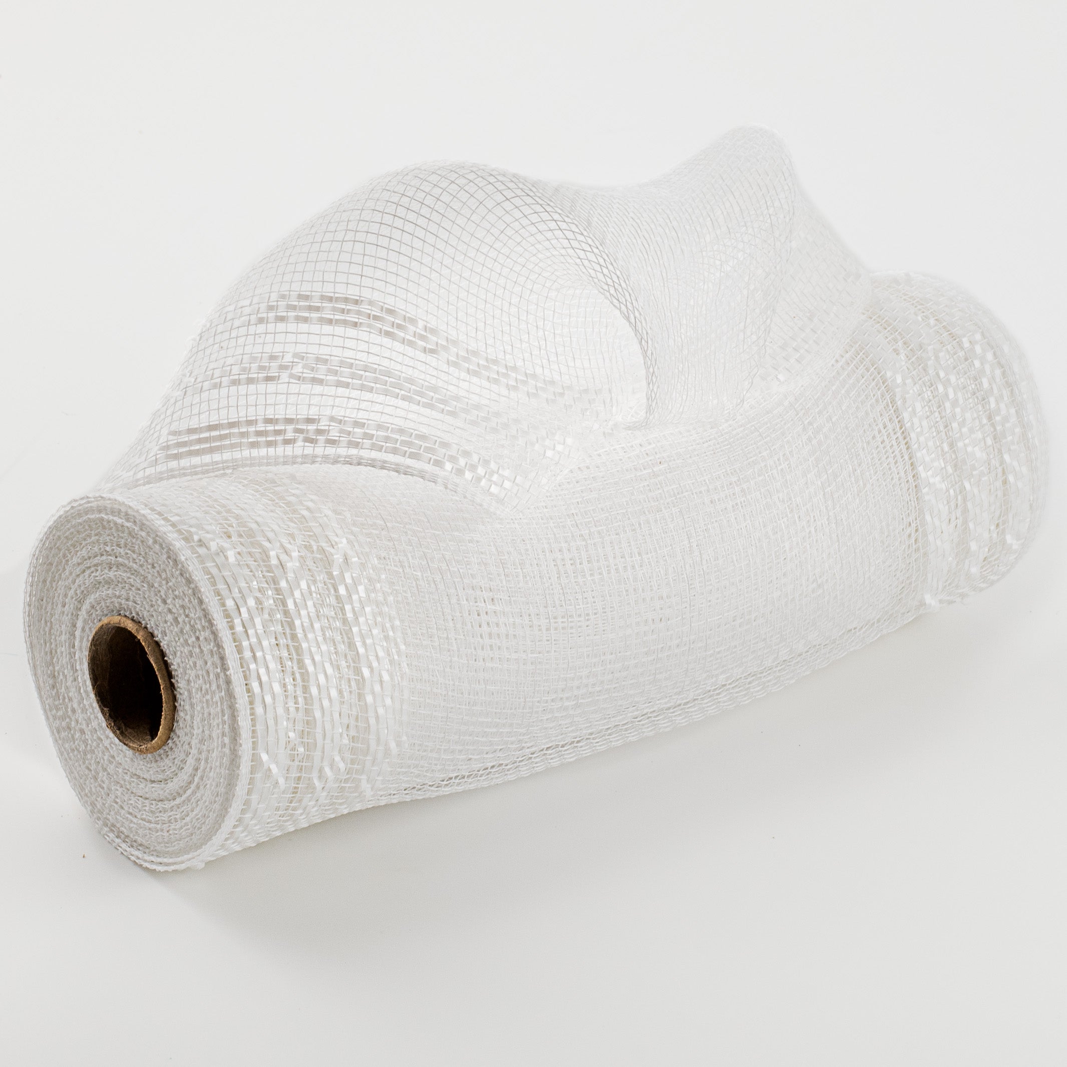 10" Border Stripe Metallic Mesh: White & White Film Item Number: RY8502R1