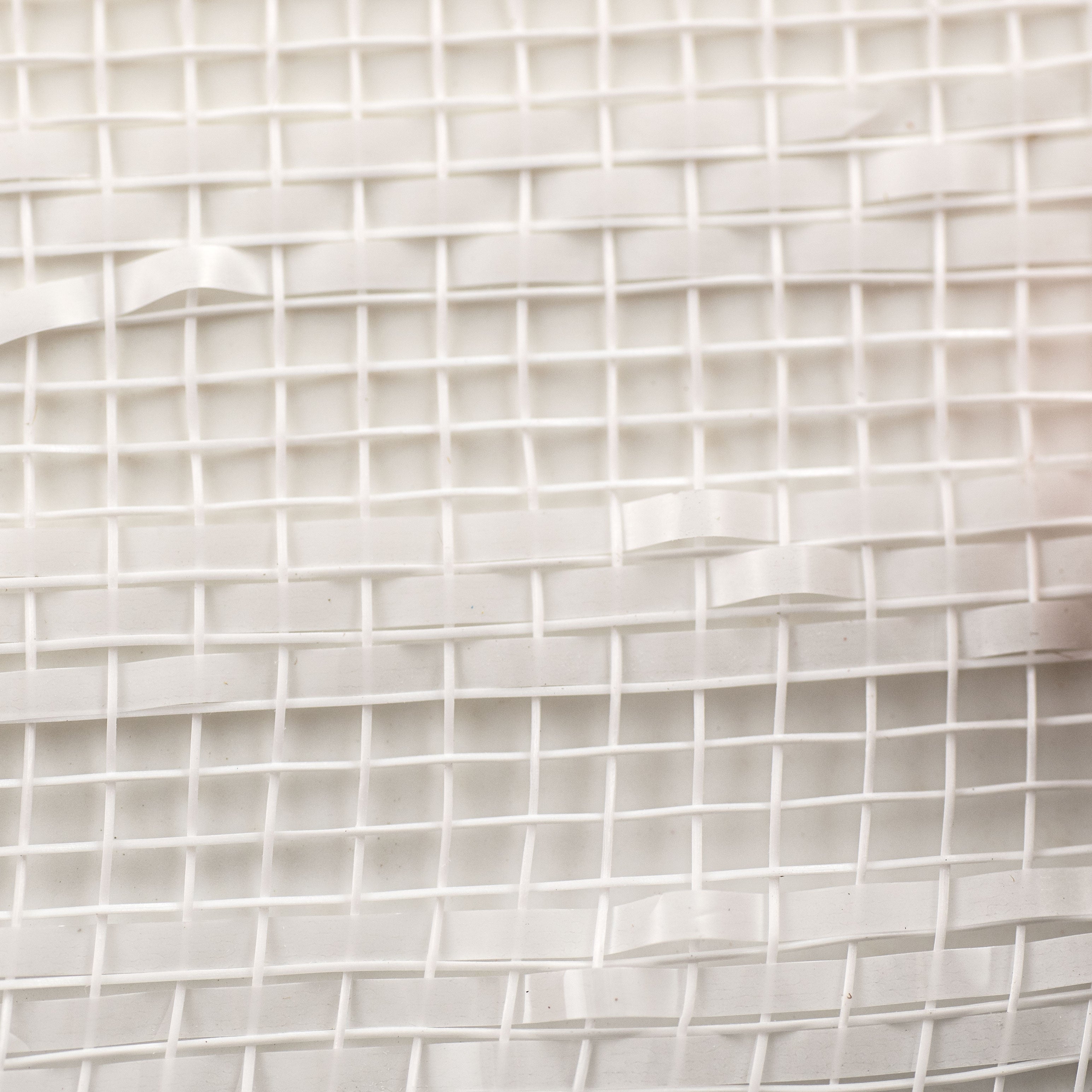 10" Border Stripe Metallic Mesh: White & White Film detail photo 3