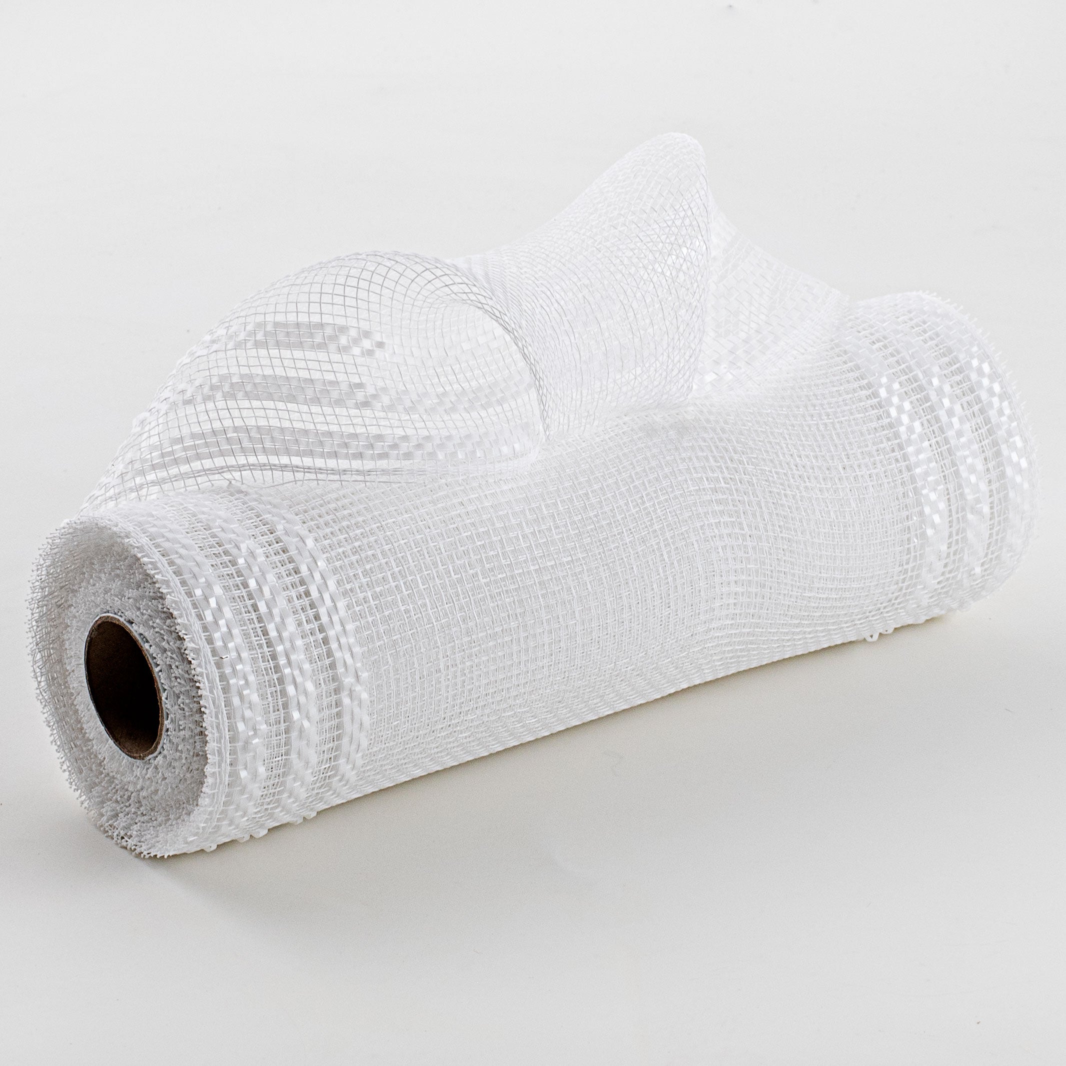 10" Border Stripe Metallic Mesh: White & White Film Item Number: RE8502R1
