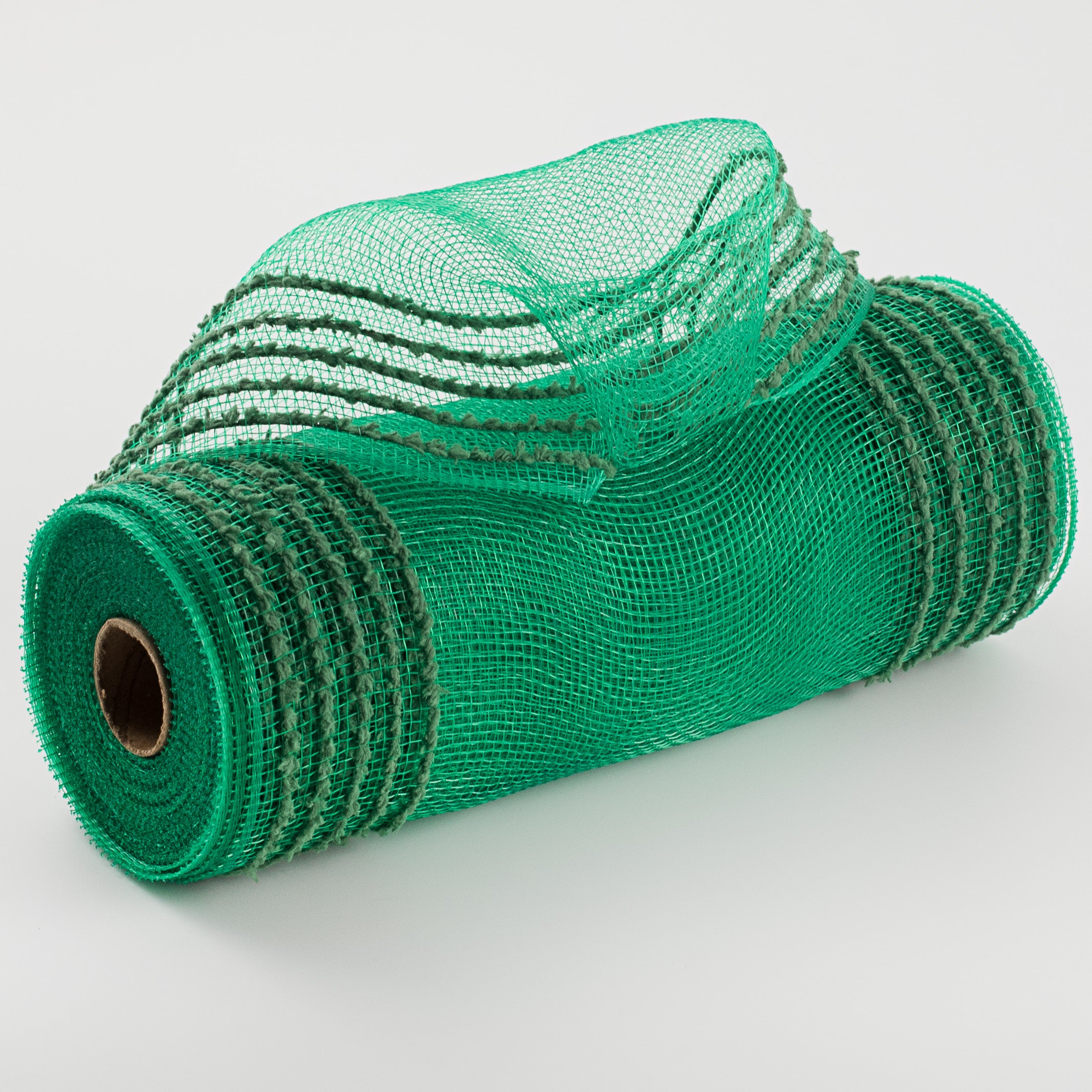 10" Border Stripe Snowdrift Mesh: Emerald Green Item Number: RY811406