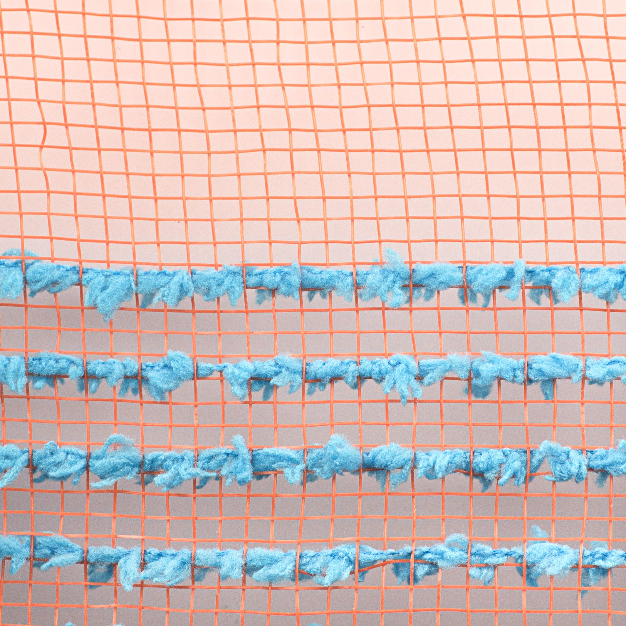 10" Border Stripe Snowdrift Mesh: Orange & Turquoise detail photo 3