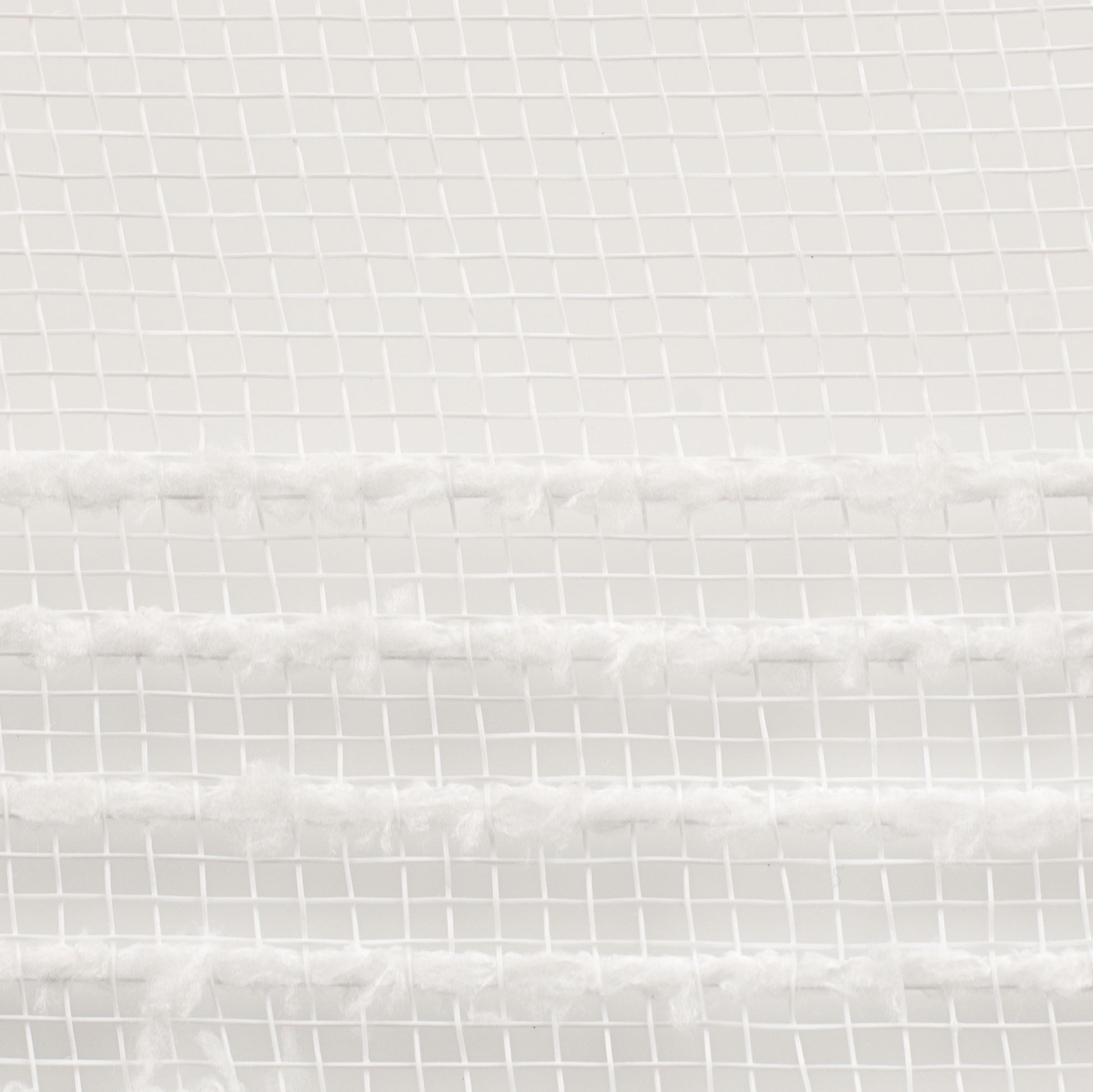 10" Border Stripe Snowdrift Mesh: White detail photo 3