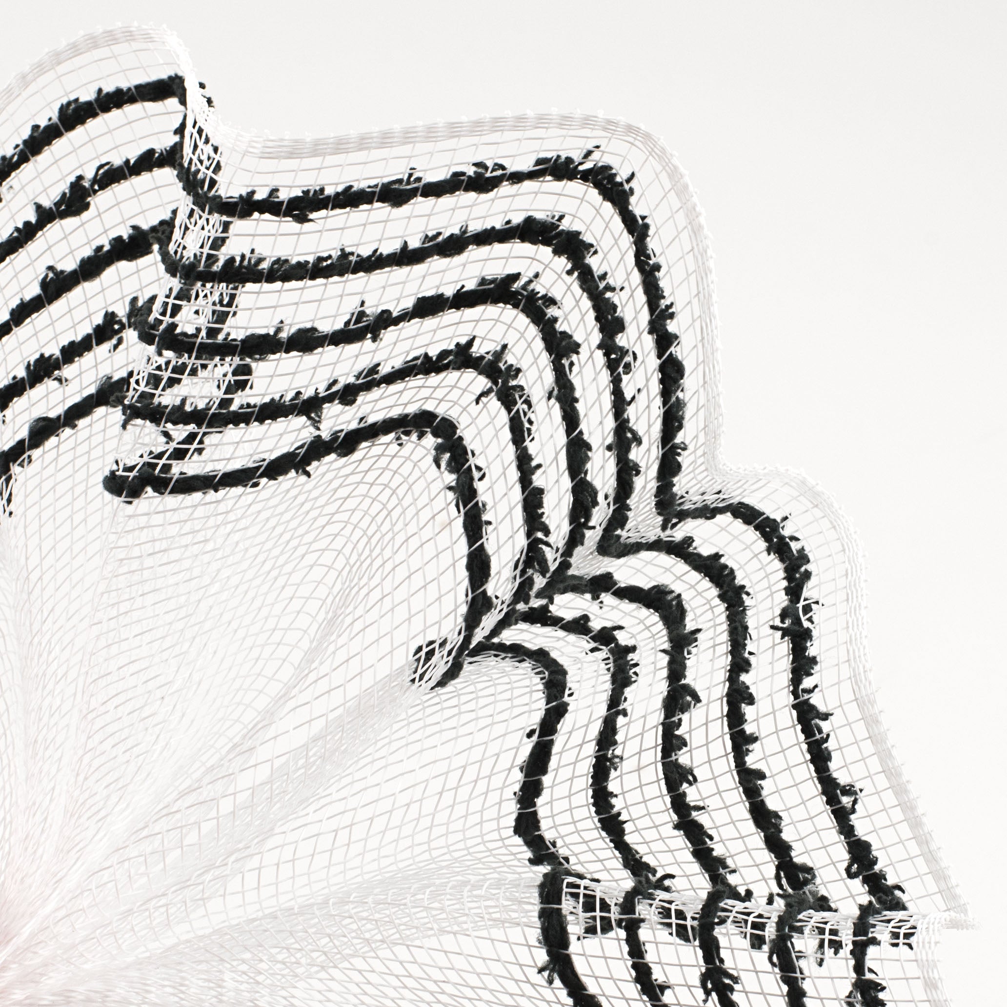 10" Border Stripe Snowdrift Mesh: White & Black Lifestyle Photo