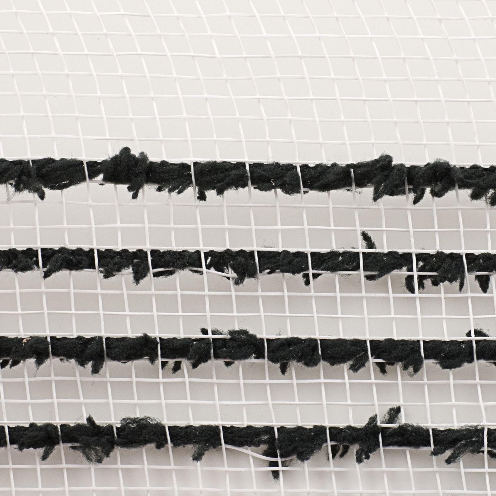 10" Border Stripe Snowdrift Mesh: White & Black detail photo 3