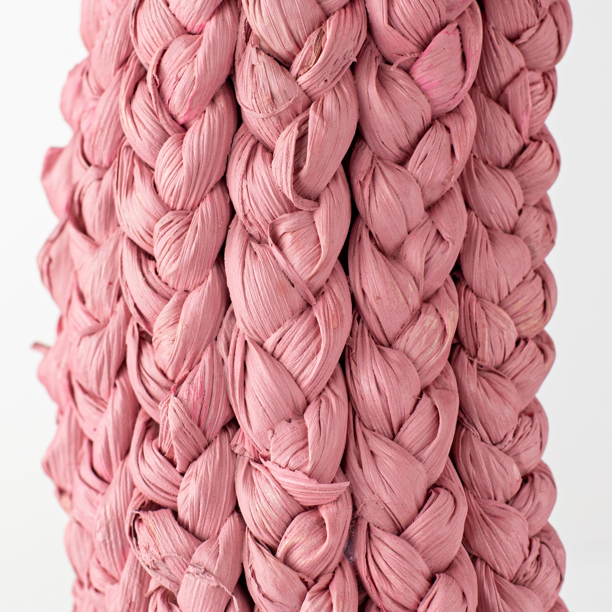 17.5" Braided Grass Heart Wreath: Pink detail photo 4