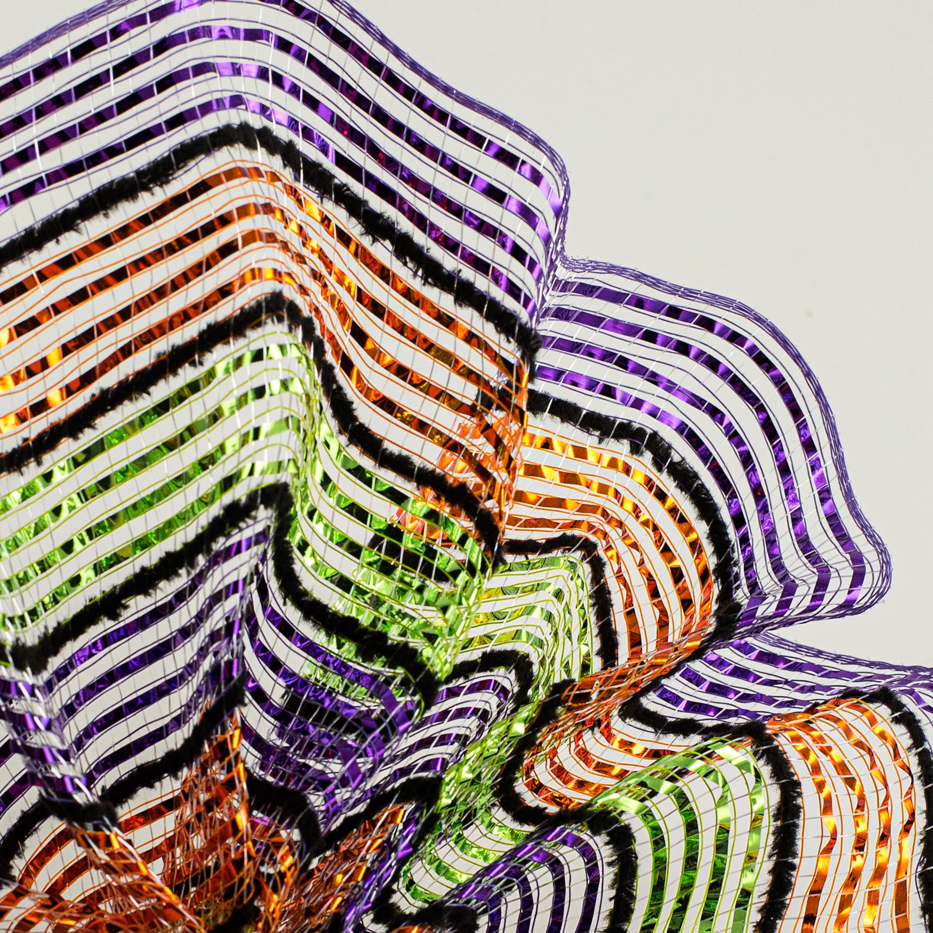 10" Bright Metallic Stripe Mesh: Purple, Lime, Orange, Black Lifestyle Photo