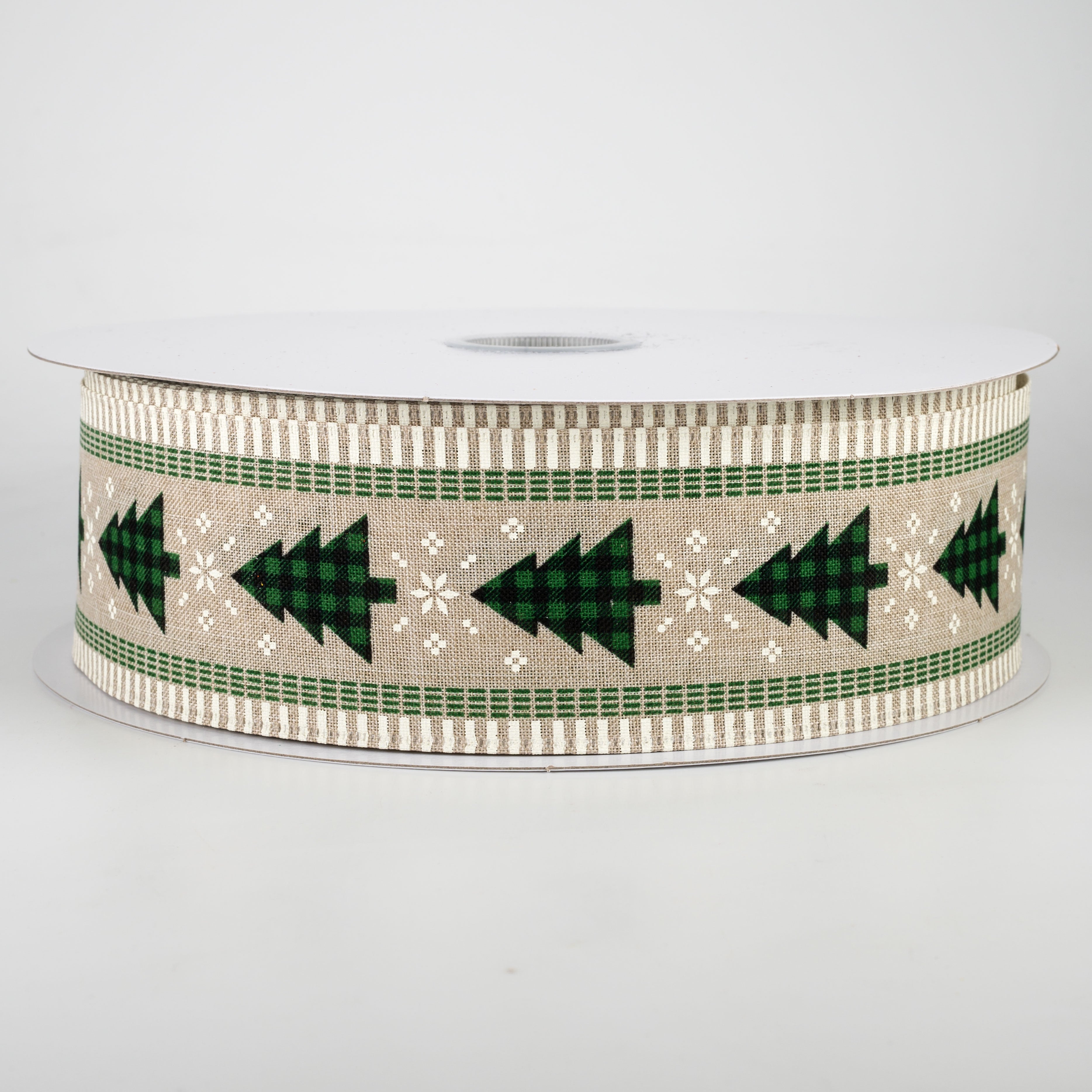 2.5" Buffalo Plaid Christmas Tree Ribbon: Emerald & Black (50 Yards)