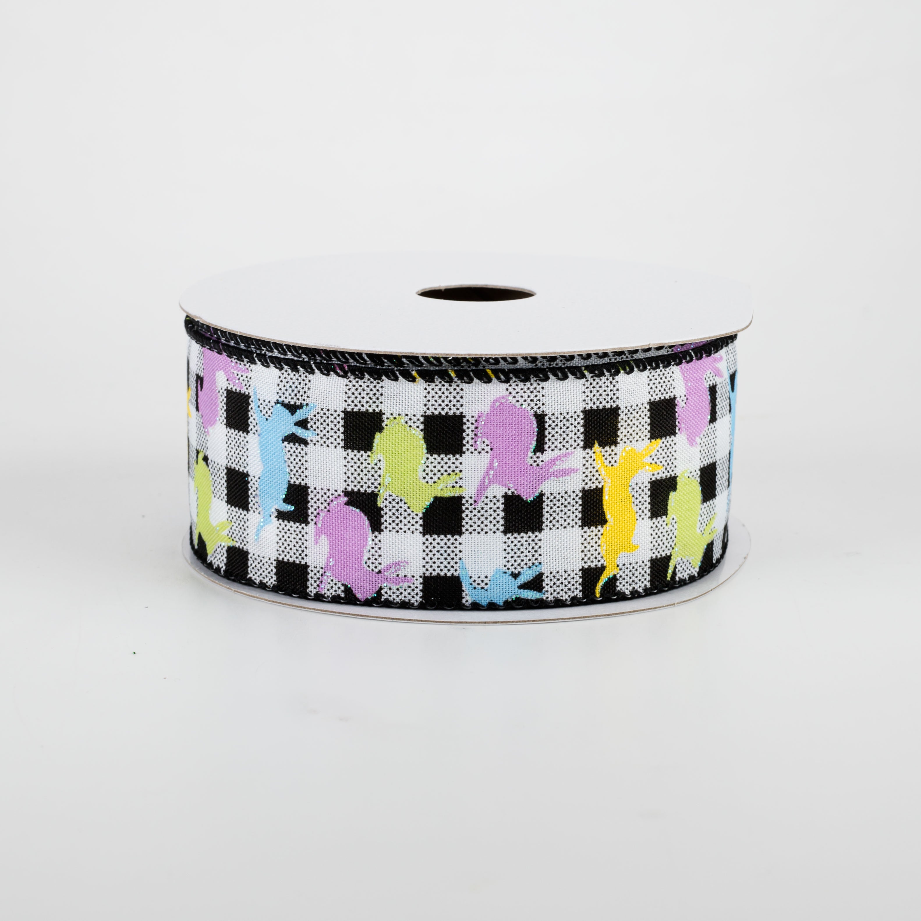 1.5" Buffalo Plaid With Pastel Bunnies Ribbon (10 Yards) Item Number: 31105-09-21