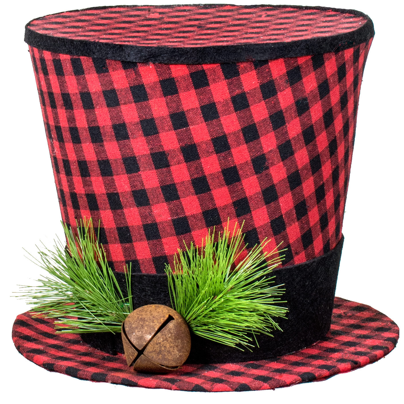 10" Buffalo Plaid Top Hat Decoration Item Number: 83099BUFFALO