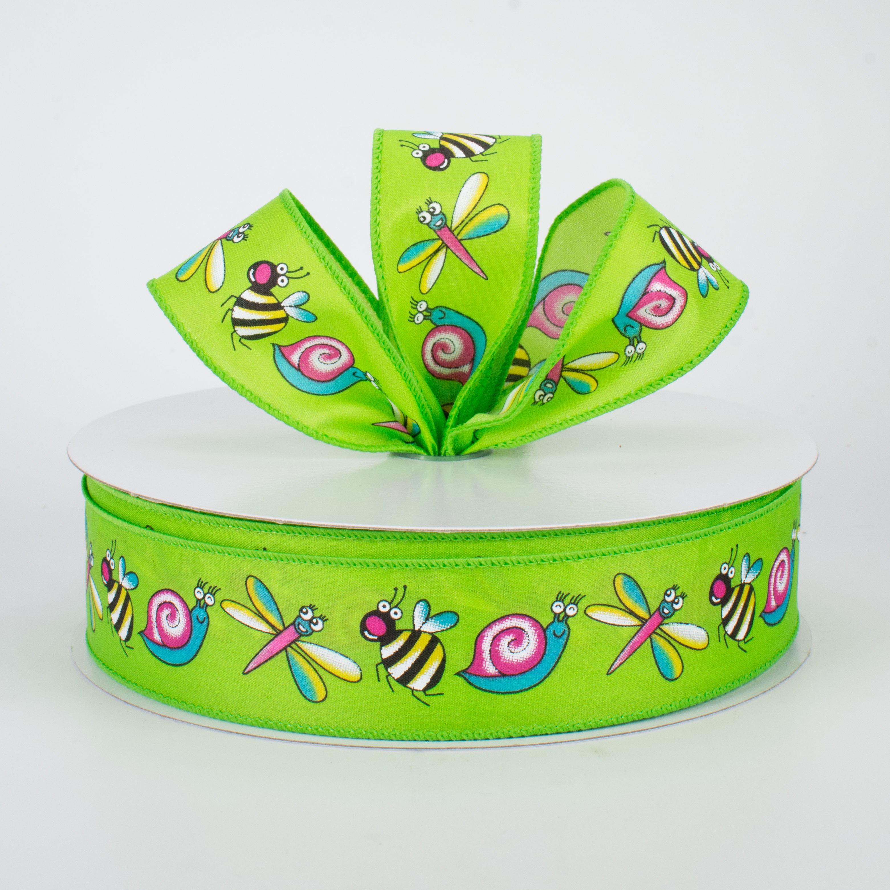 1.5" Bug Ribbon: Lime Green (50 Yards) Lifestyle Photo