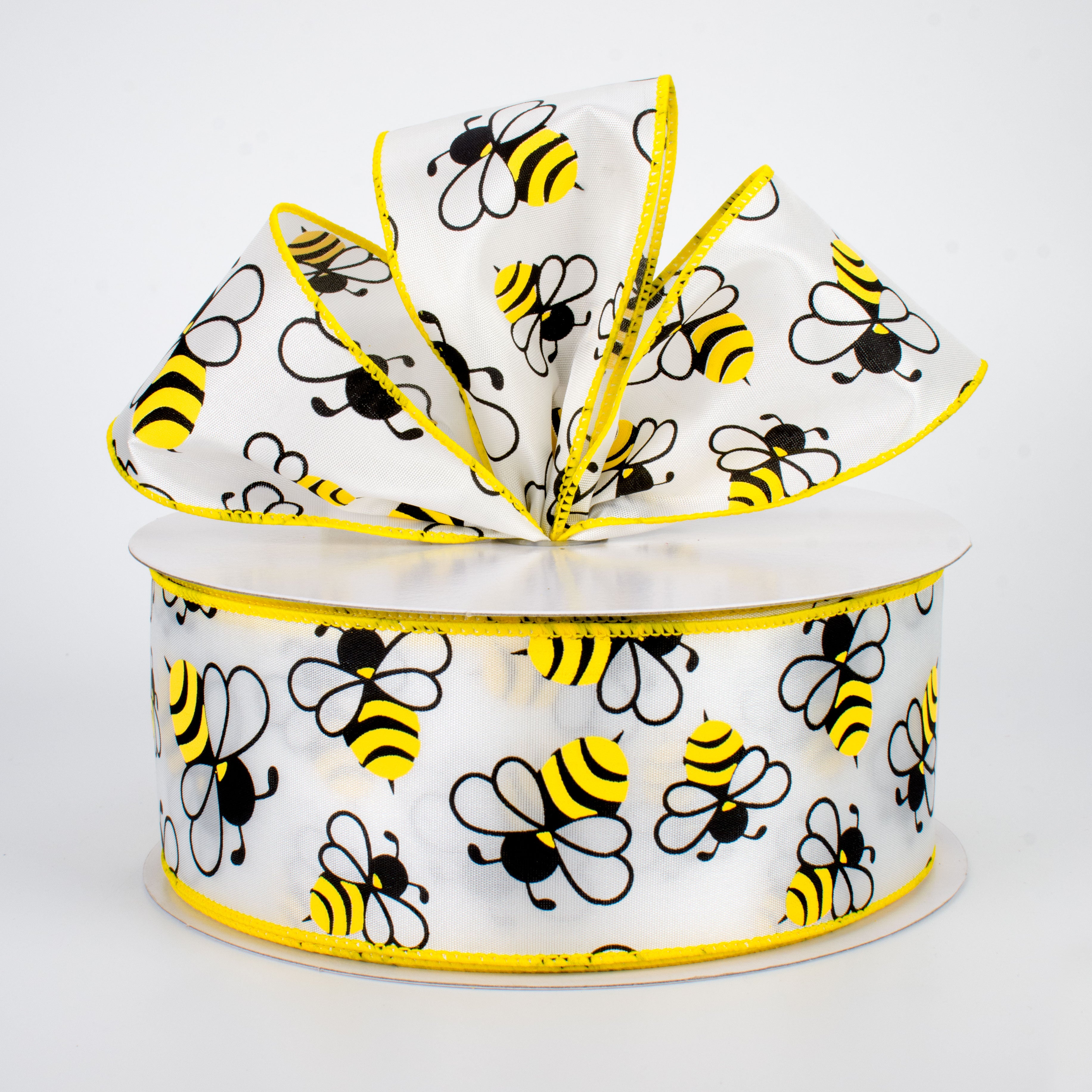 2.5" Bumble Bee Satin Ribbon (50 Yards) Lifestyle Photo