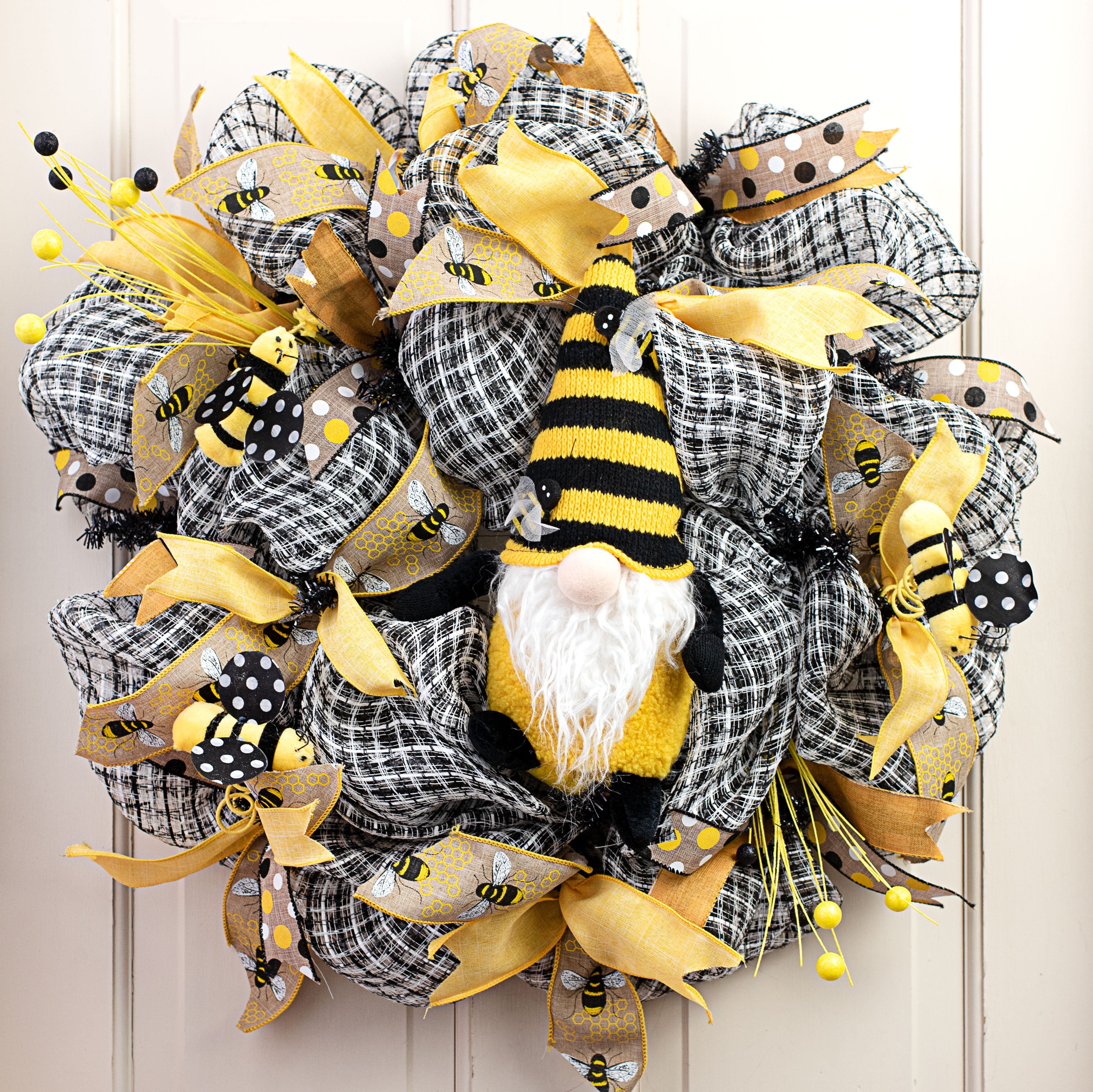 13" Bumble Bees Hat Sitting Gnome Lifestyle Photo