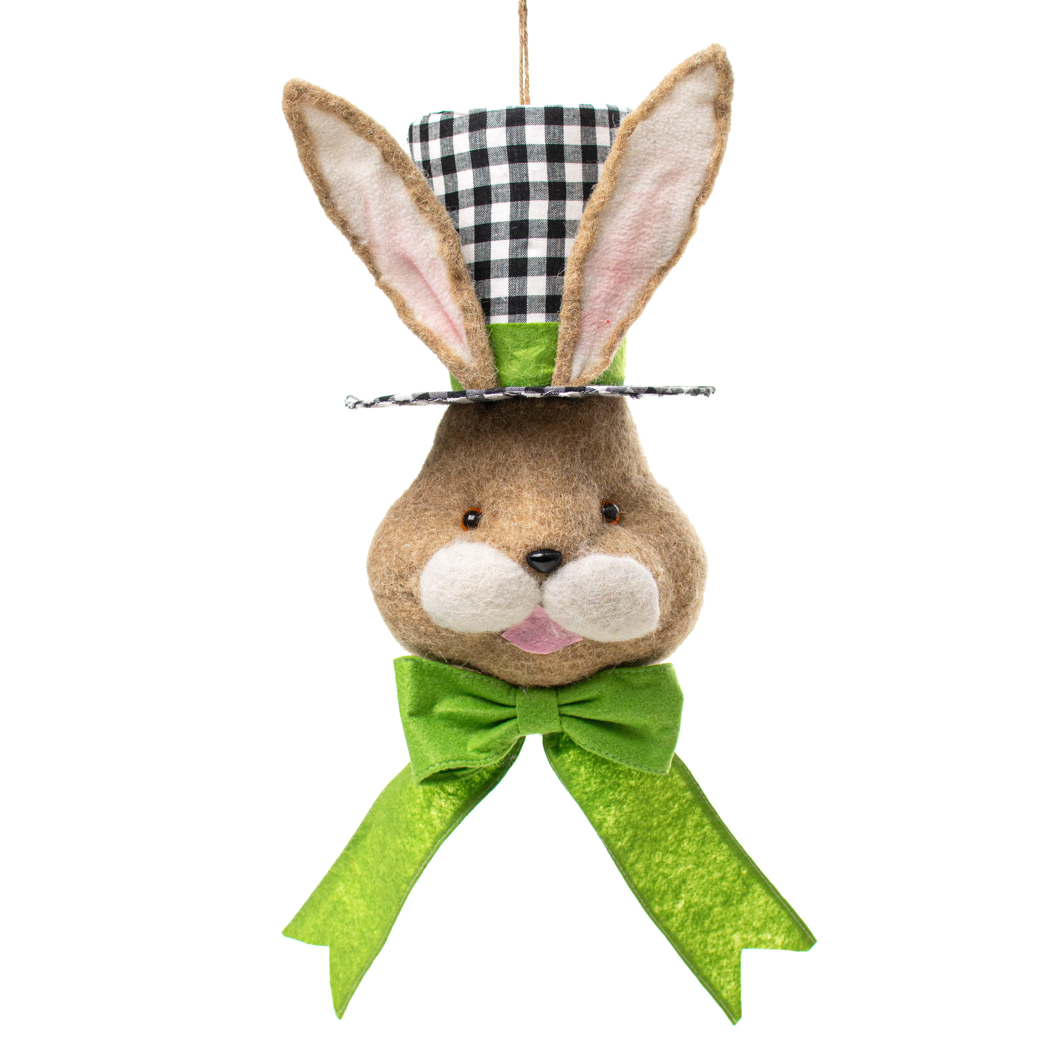 22" Bunny With Check Top Hat Ornament Item Number: 62801BKWT