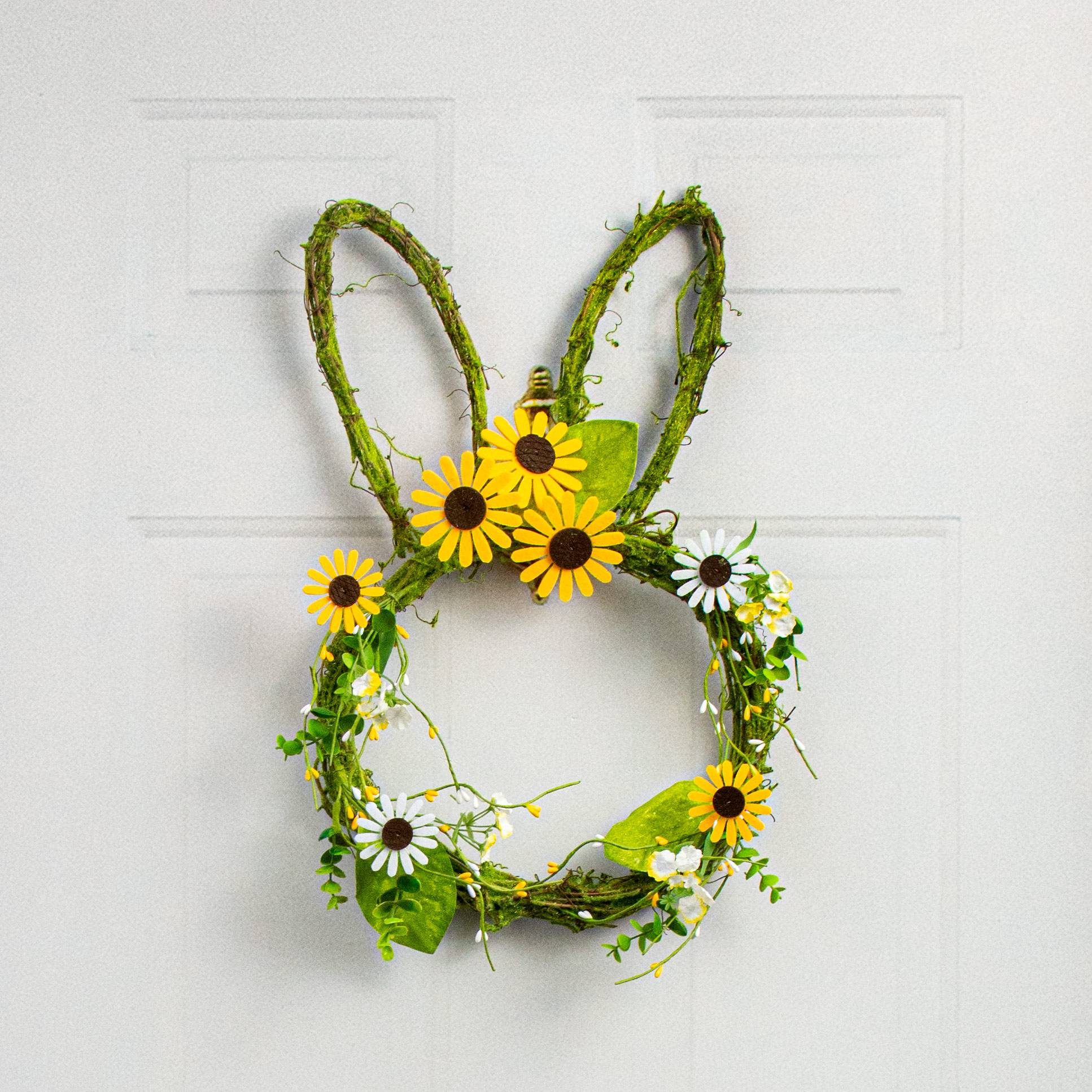 20" Bunny & Sunflower Grapevine Hanger Lifestyle Photo