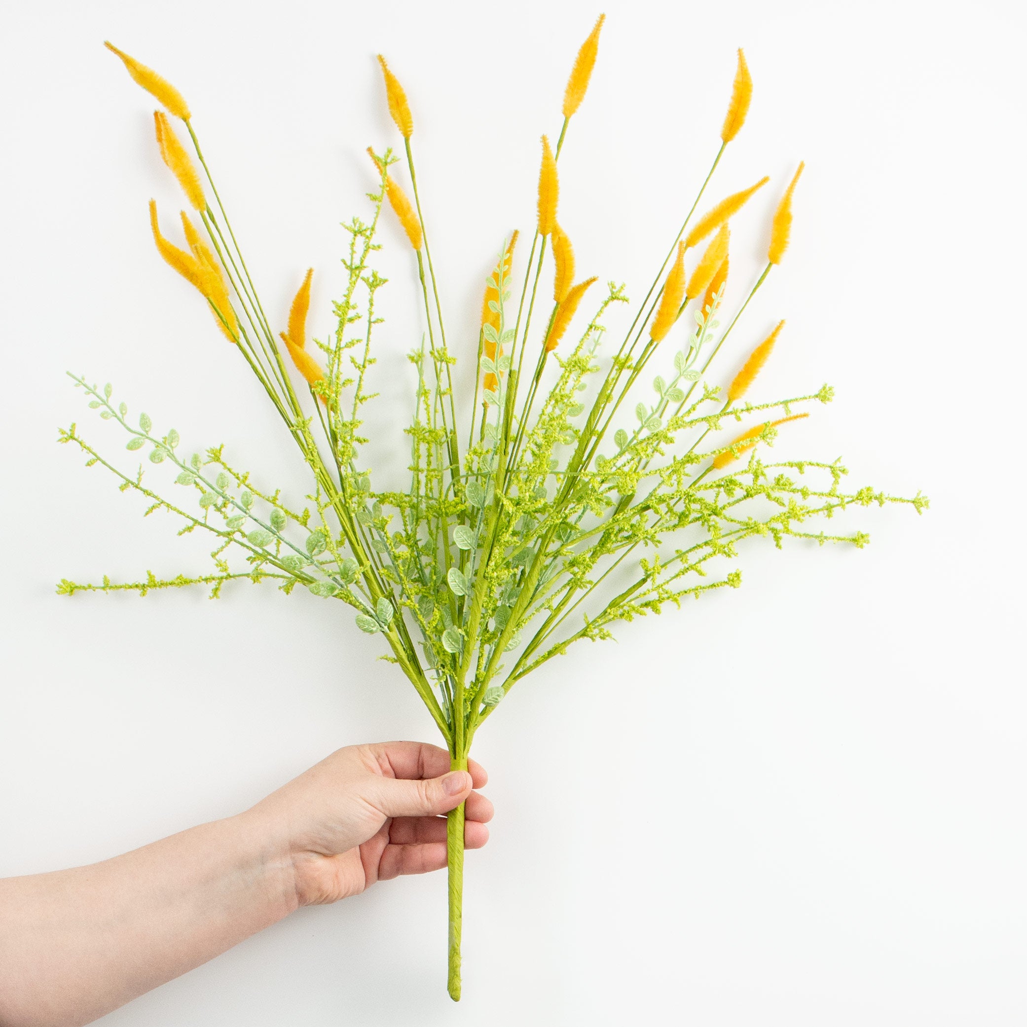 24" Bunny Tail & Leaves Bush: Orange detail photo 3