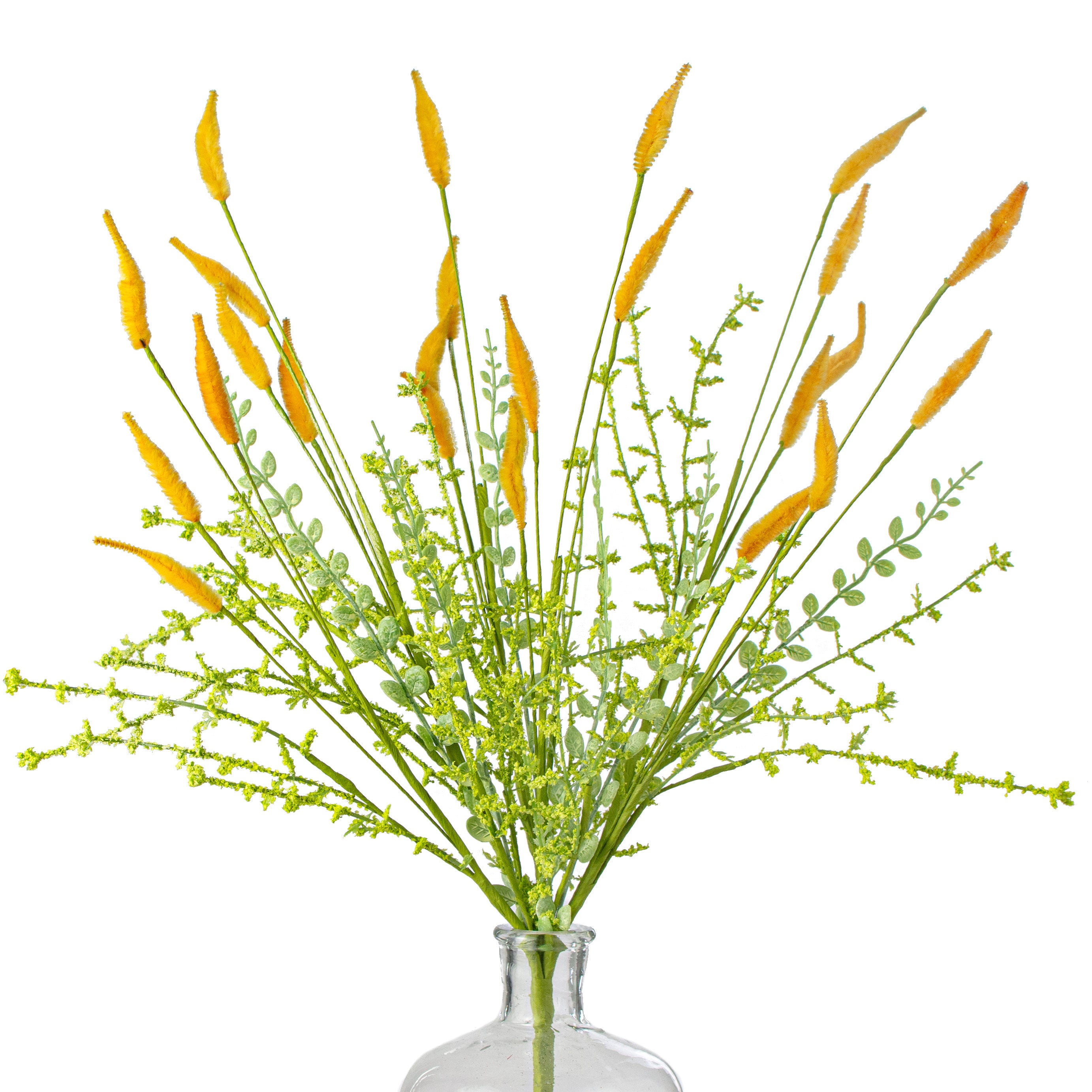 24" Bunny Tail & Leaves Bush: Orange Item Number: 63841-OR