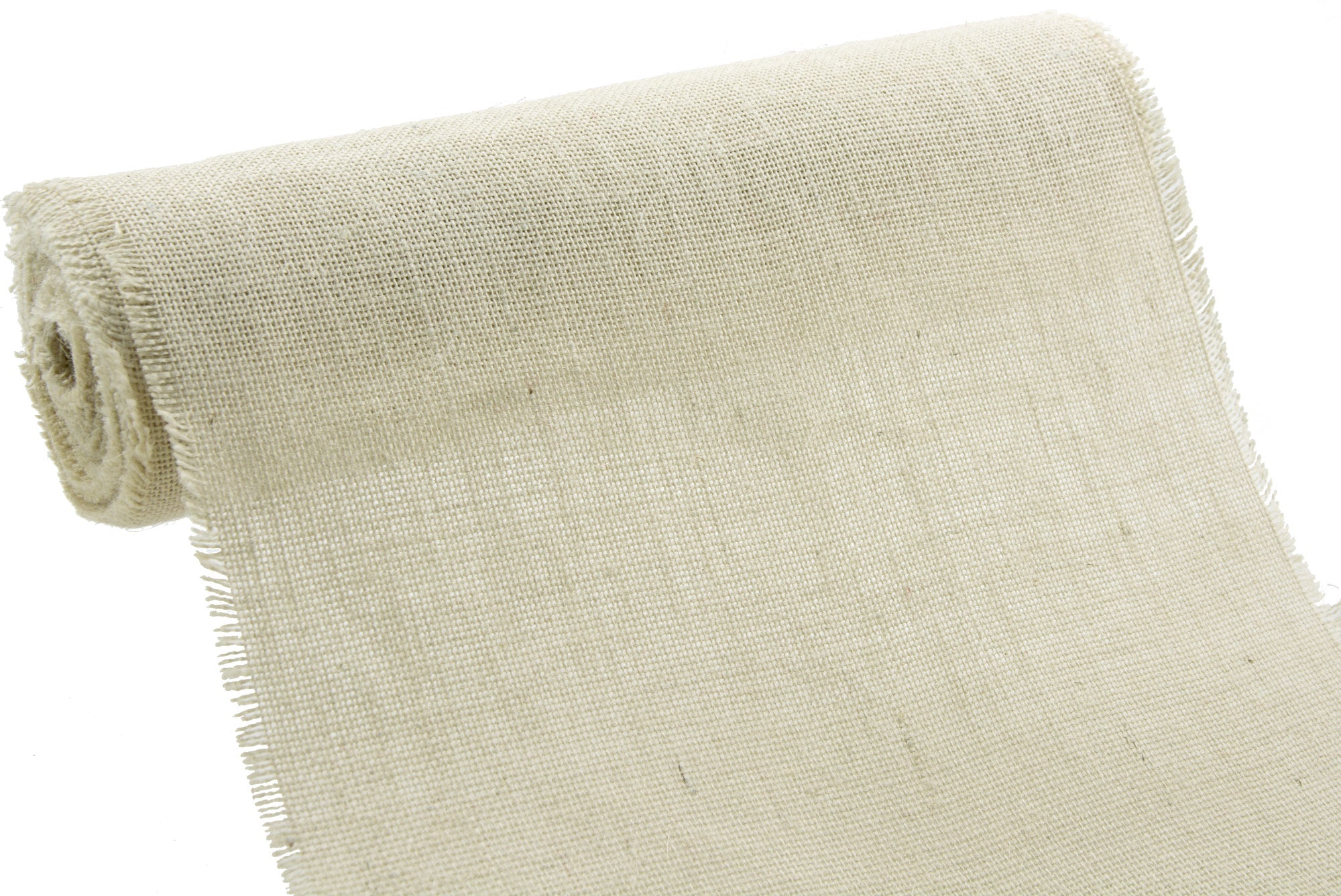 14" Burlap Fabric Roll With Fringed Edge: Ivory(10 Yards) Item Number: RNF14-02