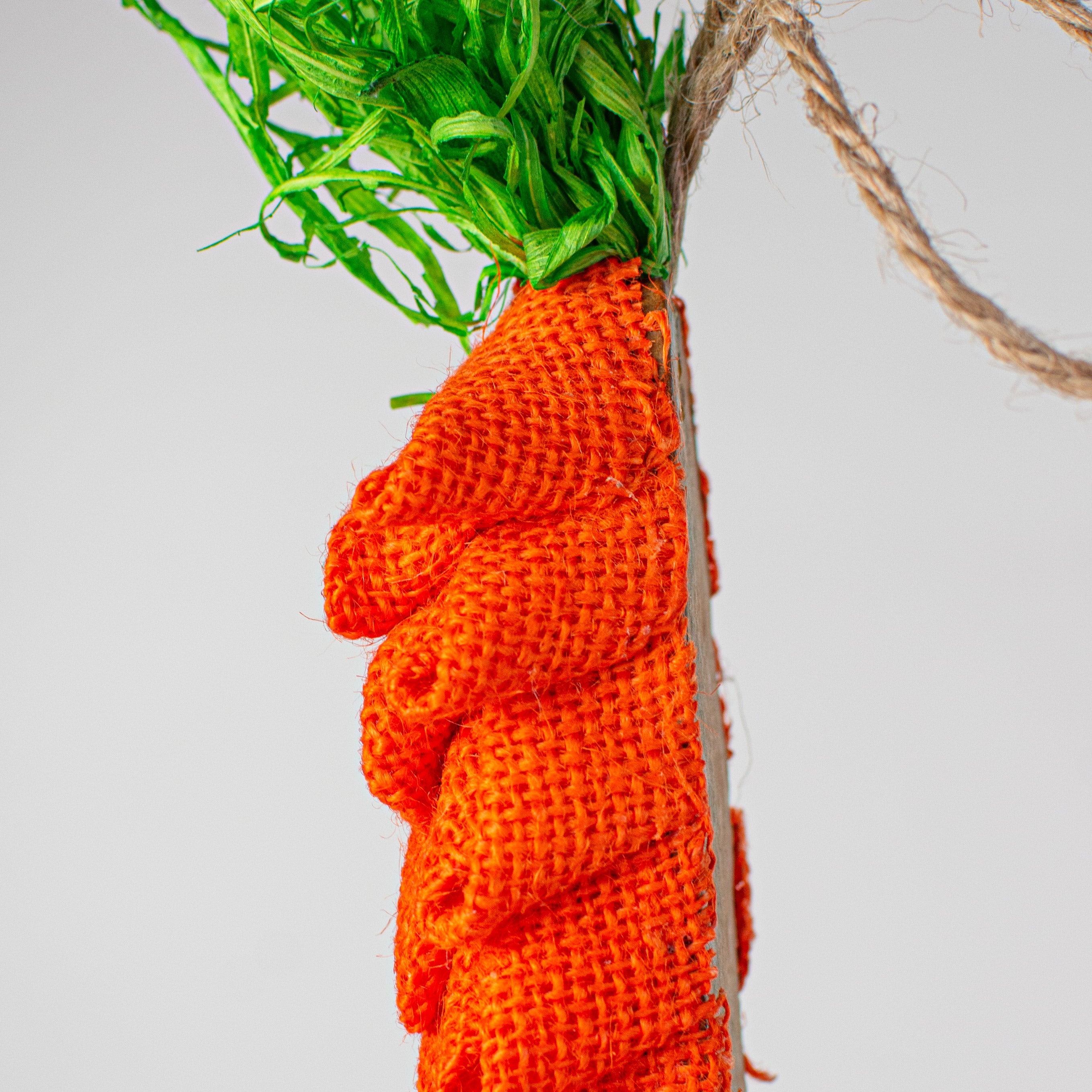 11" Burlap & Grass Carrot Ornament detail photo 3
