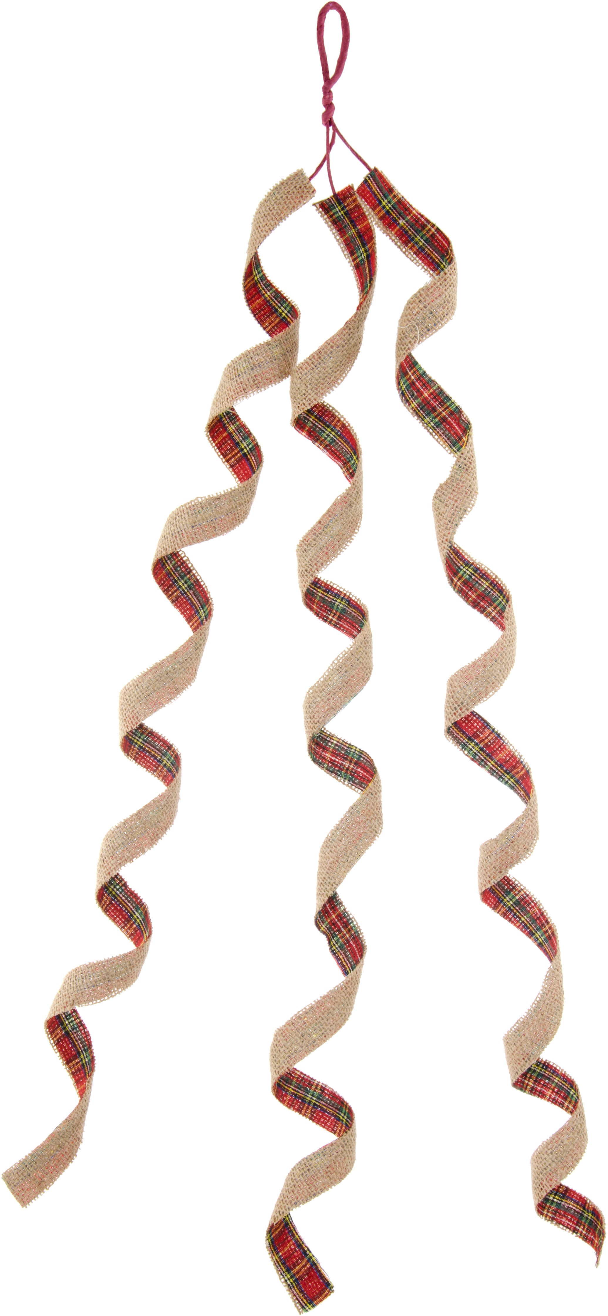 24" Burlap Holiday Plaid Dangle Spray Item Number: ISB52960