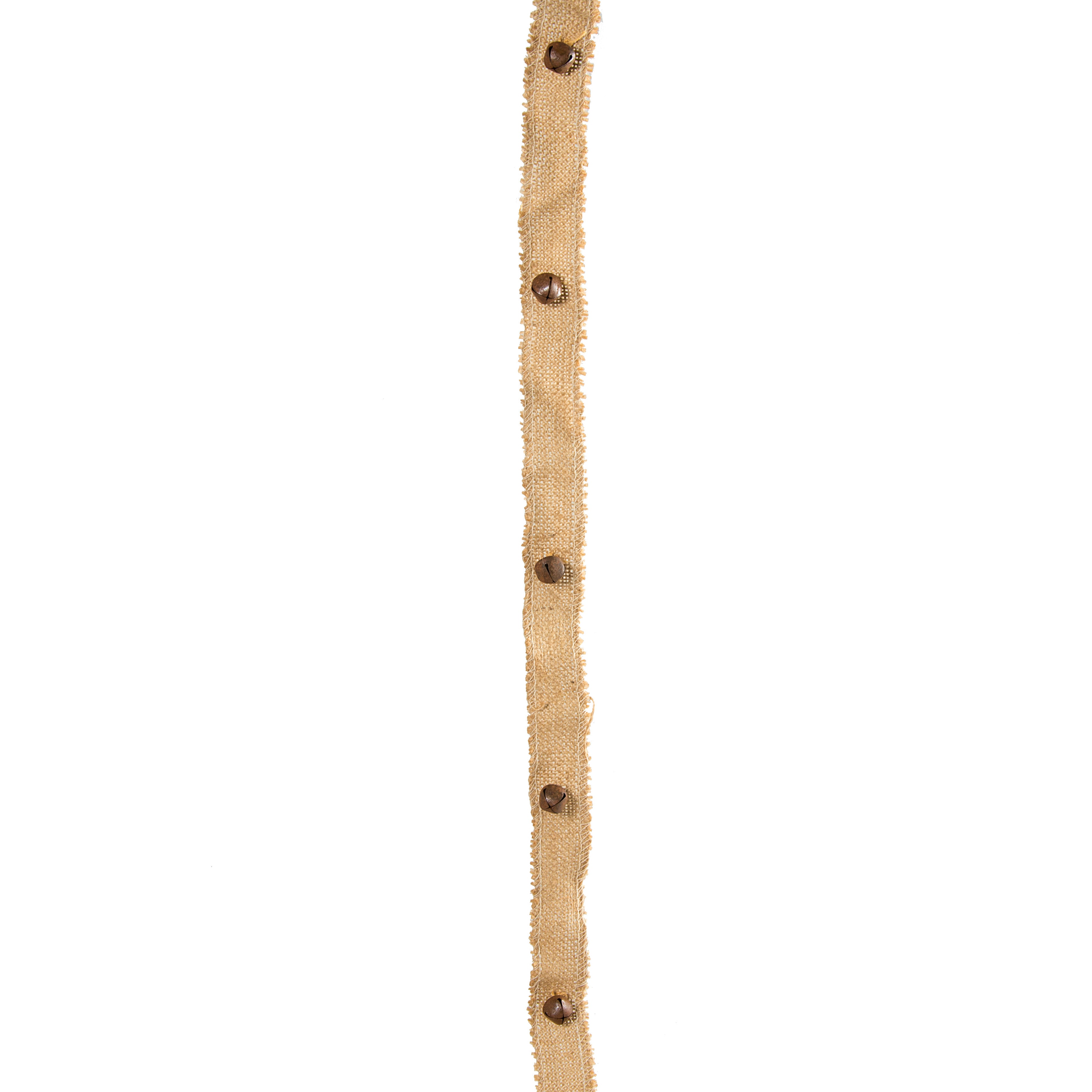 1.5" Burlap Ribbon With Rustic Jingle Bells (6') Item Number: ISB61971