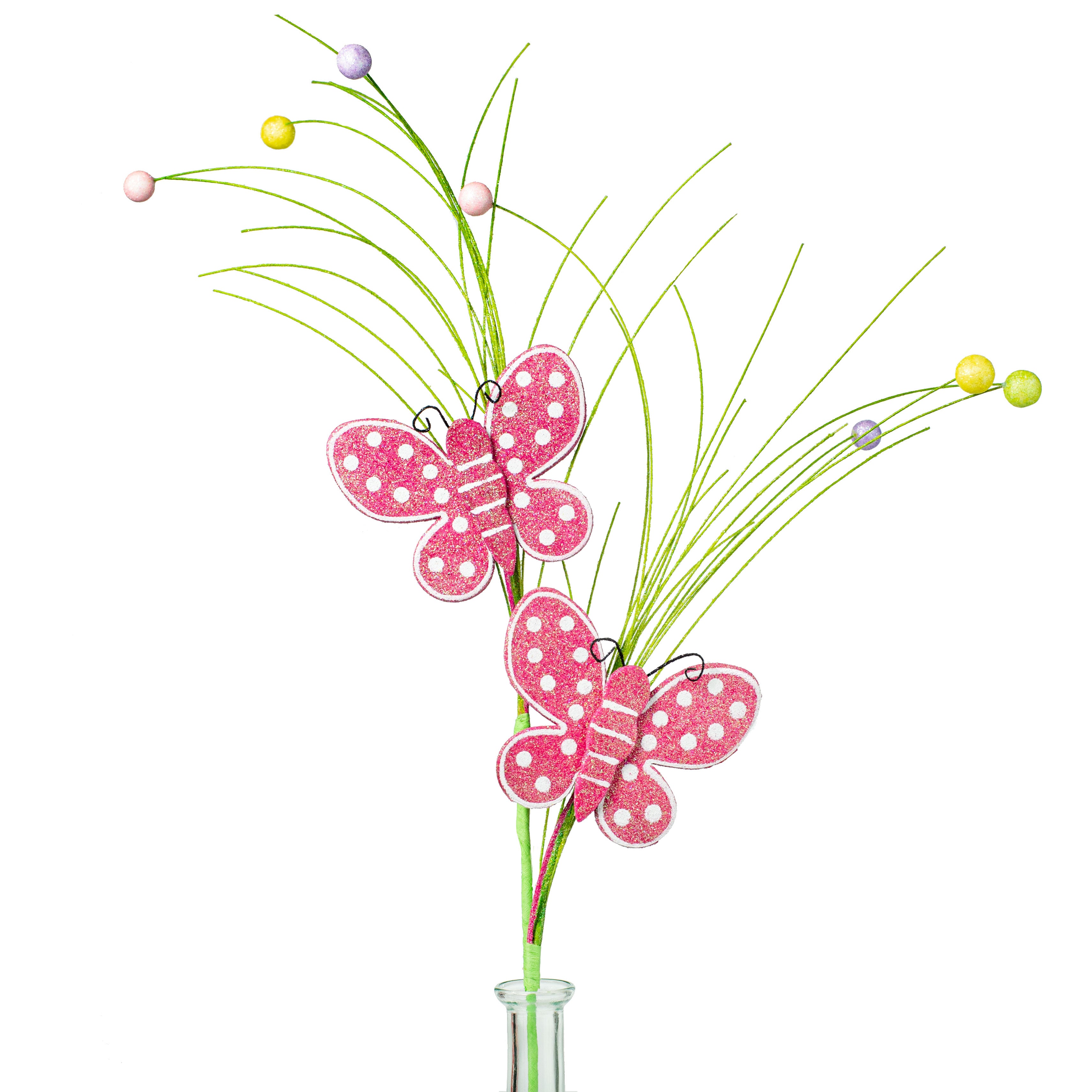 24" Butterflies and Balls Spray: Hot Pink Item Number: 62682BT