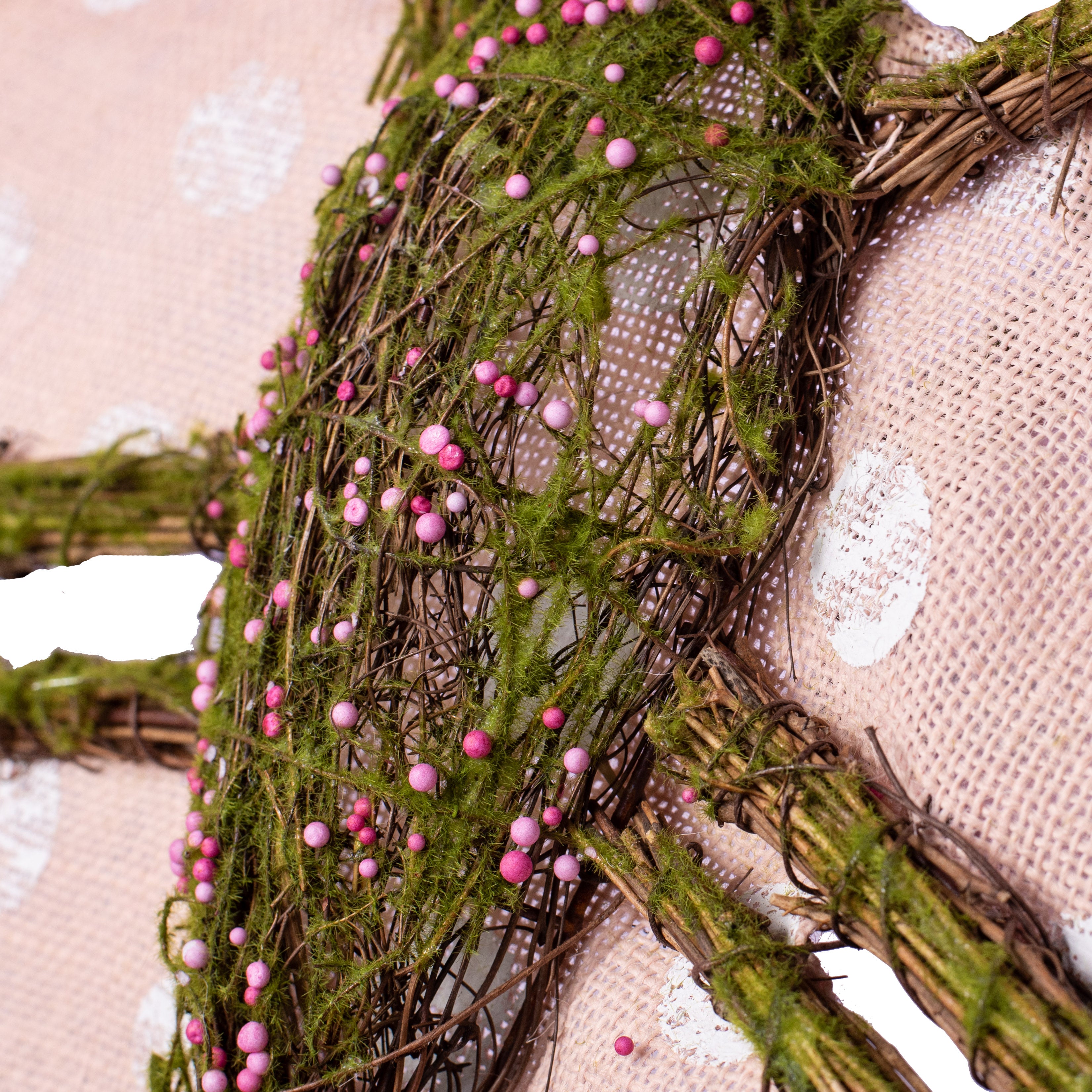 24" Butterfly Twig Form With Polka Dot Burlap detail photo 3