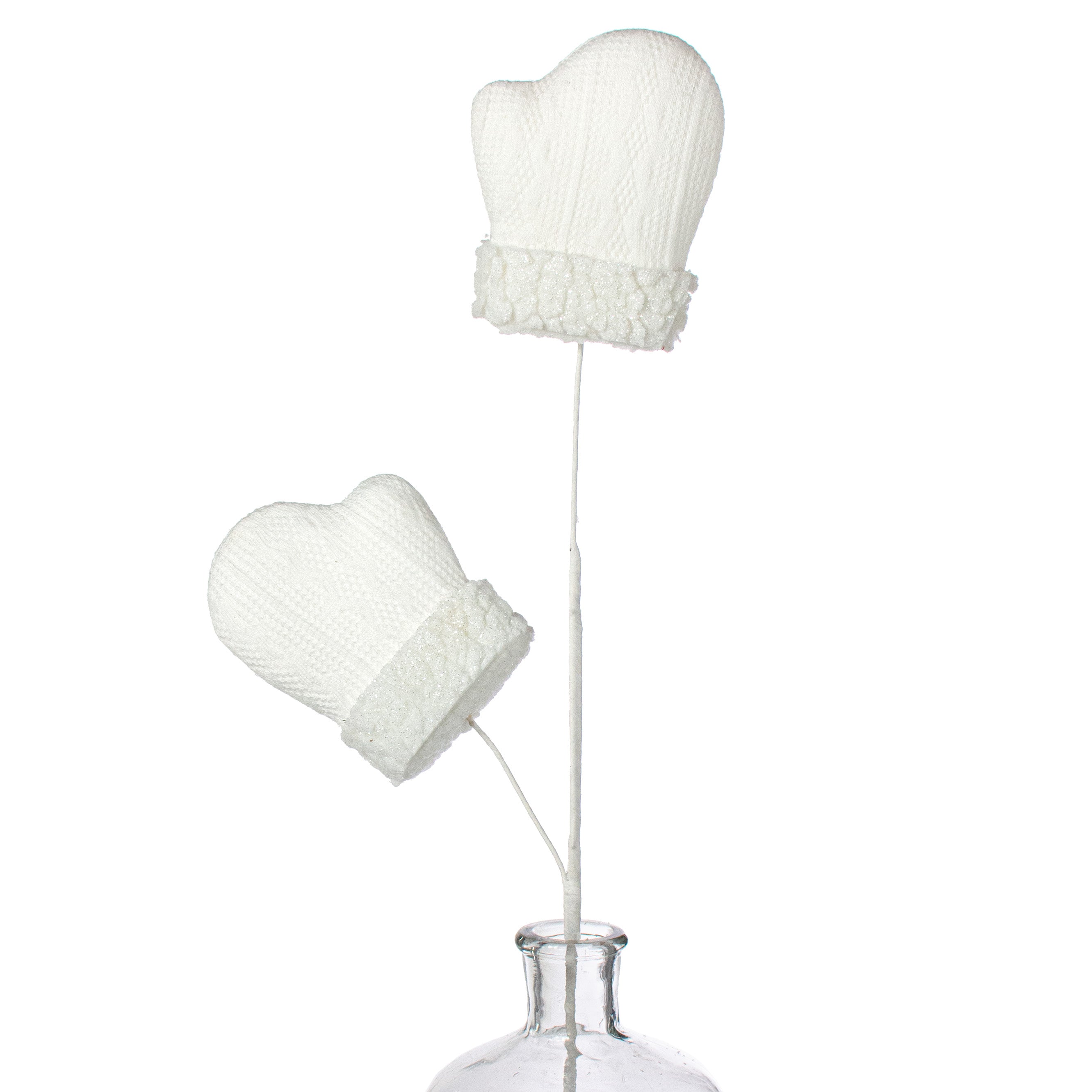 26" Cable Knit Mitten Spray: White Item Number: 201457