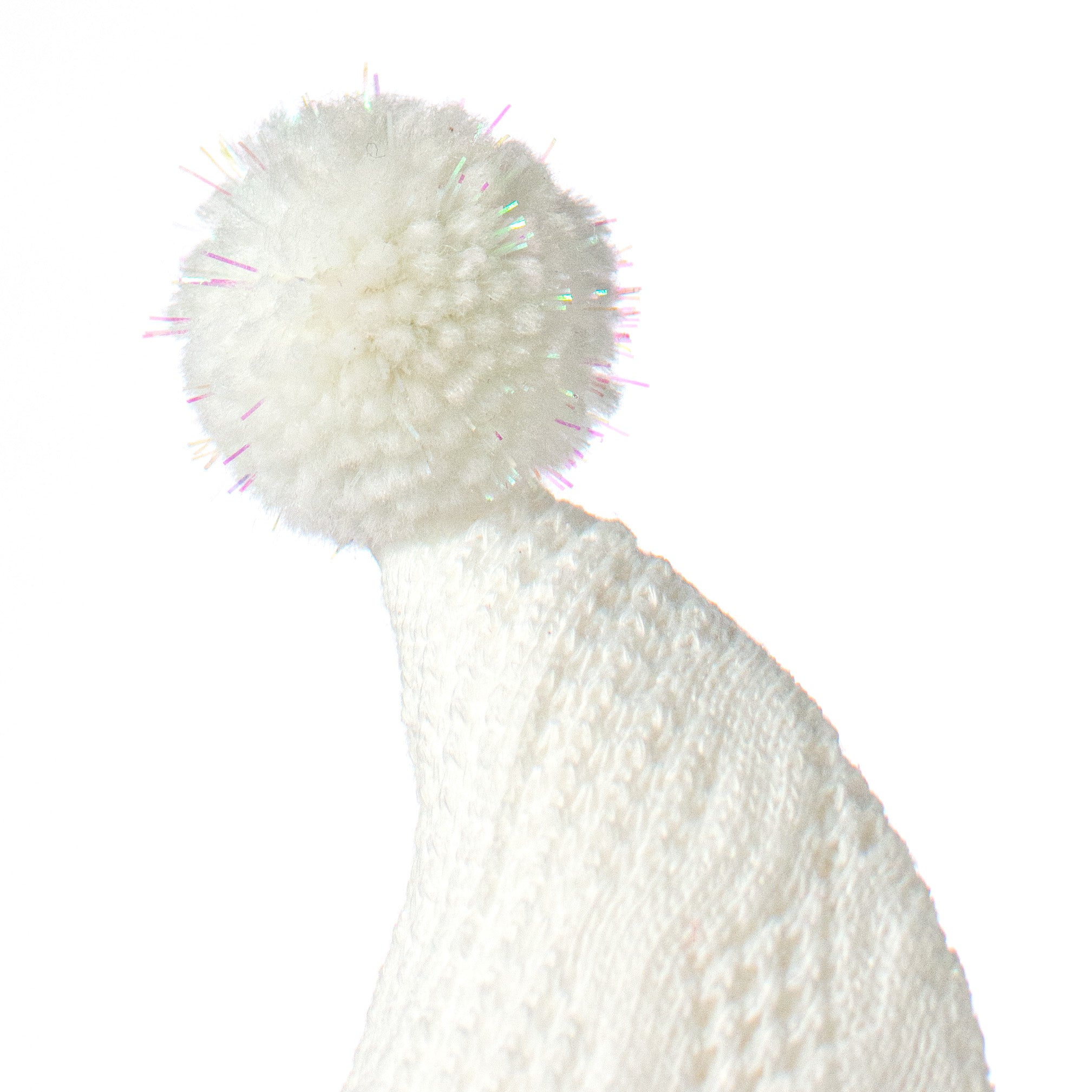 26" Cable Knit Santa Hats Spray: White Lifestyle Photo