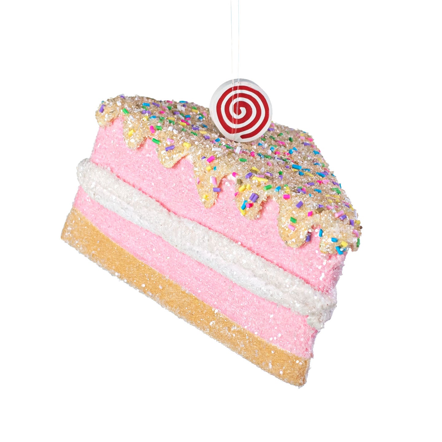 6" Cake Slice Ornament: Pink & Yellow Item Number: 85244PKYW