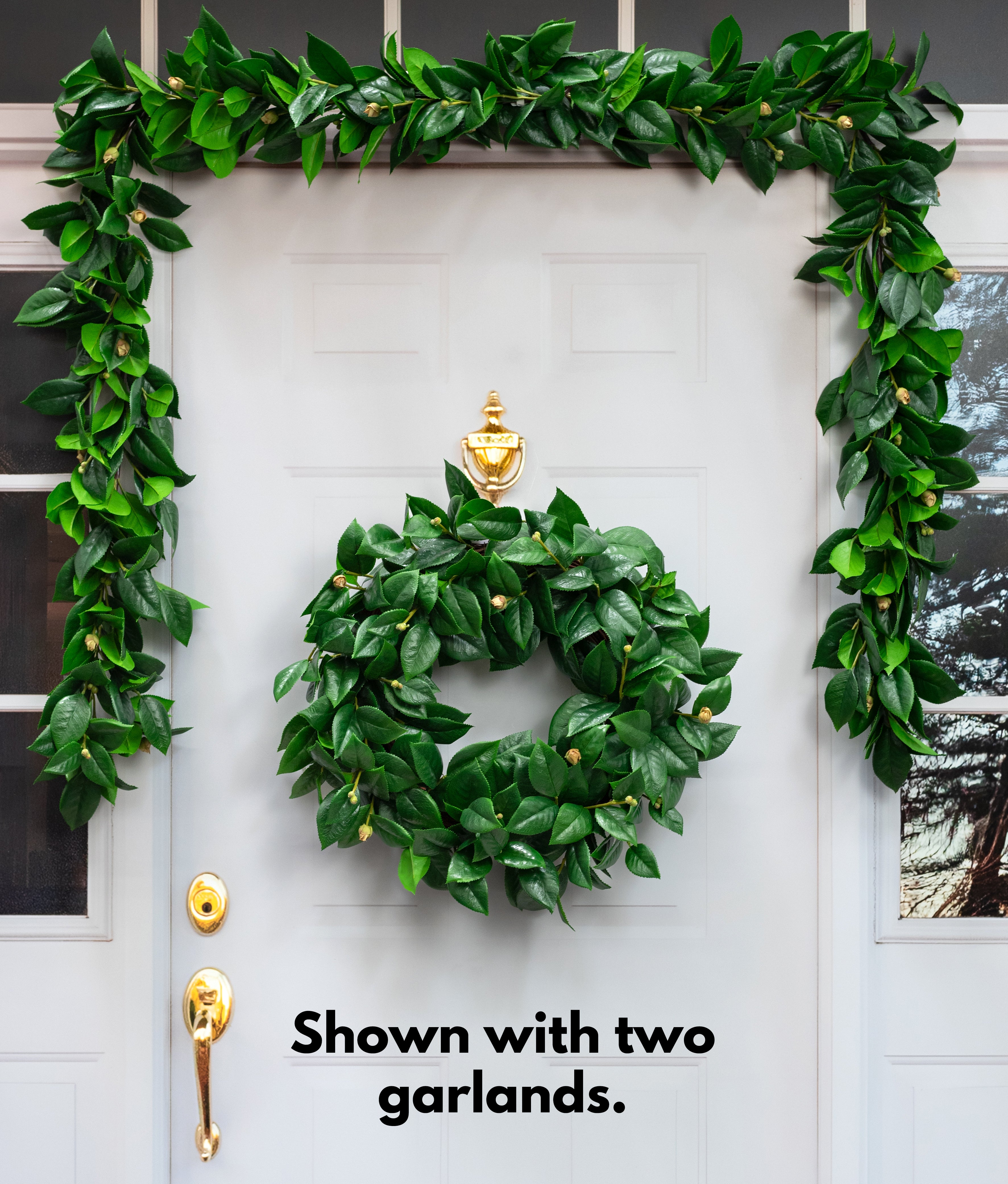 64" Camellia Leaves & Buds Garland Lifestyle Photo