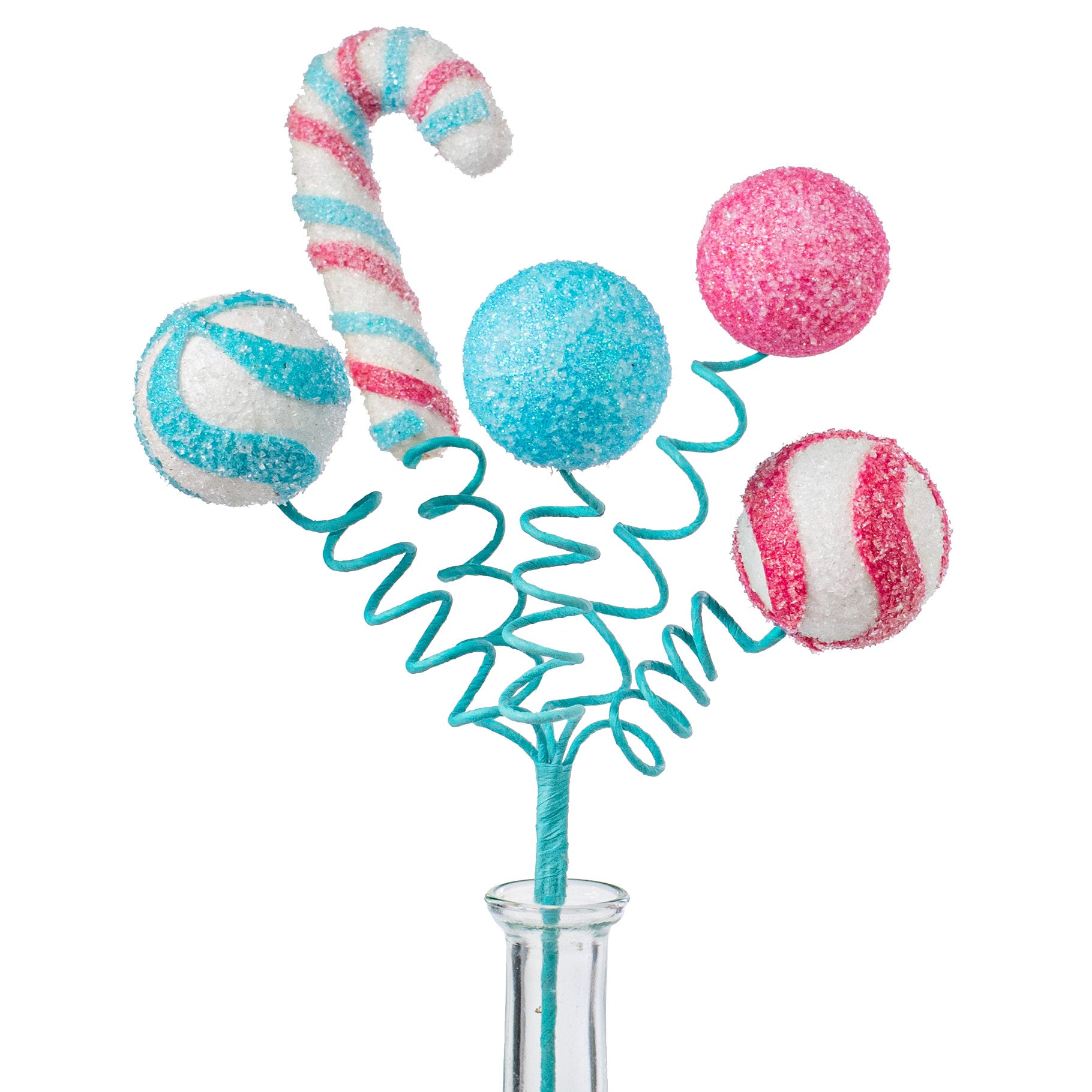 18" Candy Cane Ball Pick: Fuchsia, Blue, White Item Number: 85793BLBT