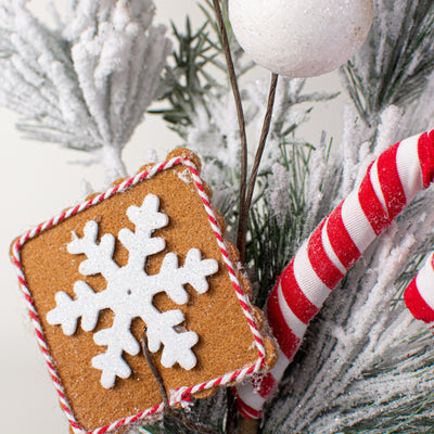 16" Candy Cane, Snowflake Cookie, Pine Pick Lifestyle Photo