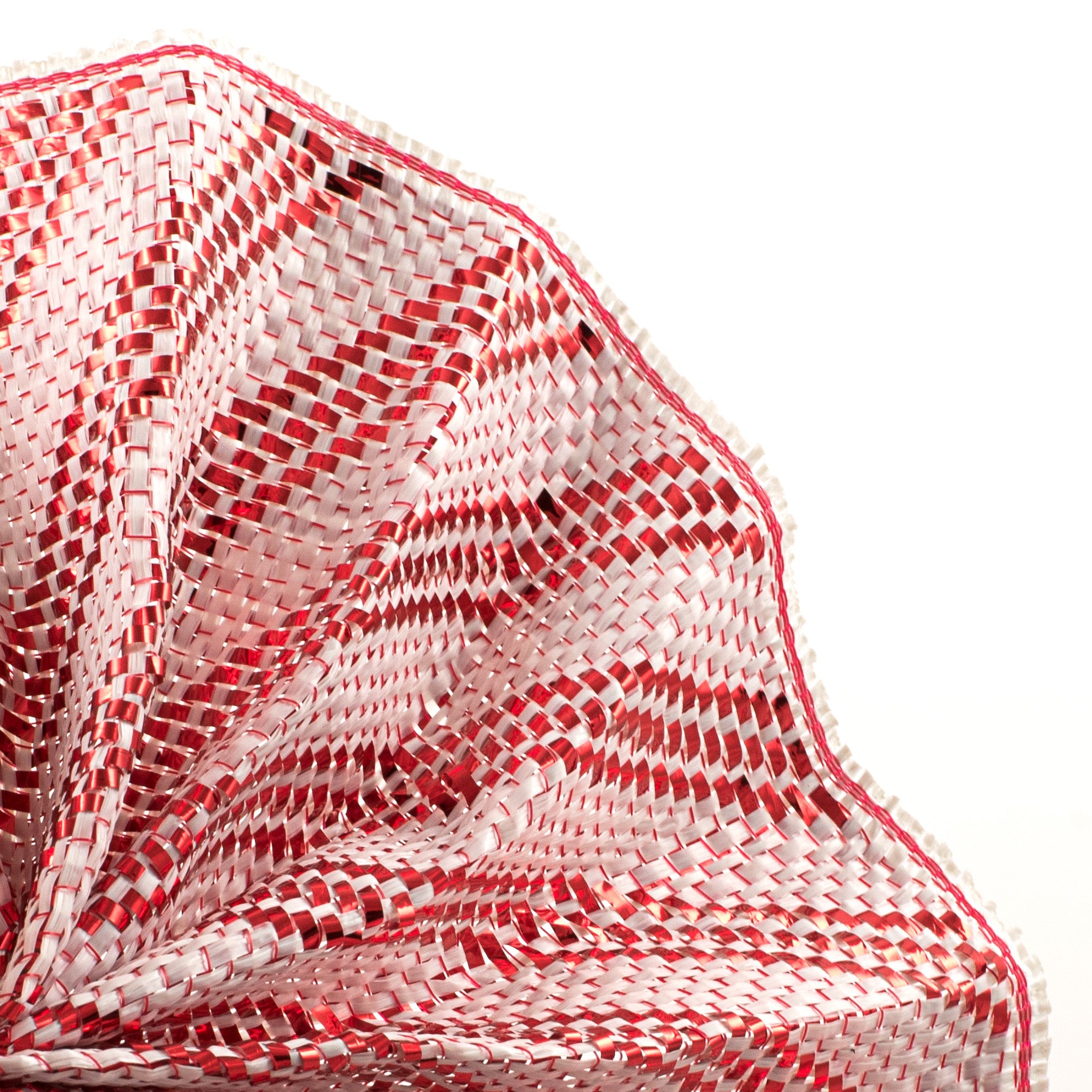 10" Candy Cane Woven Mesh: Red & White detail photo 4