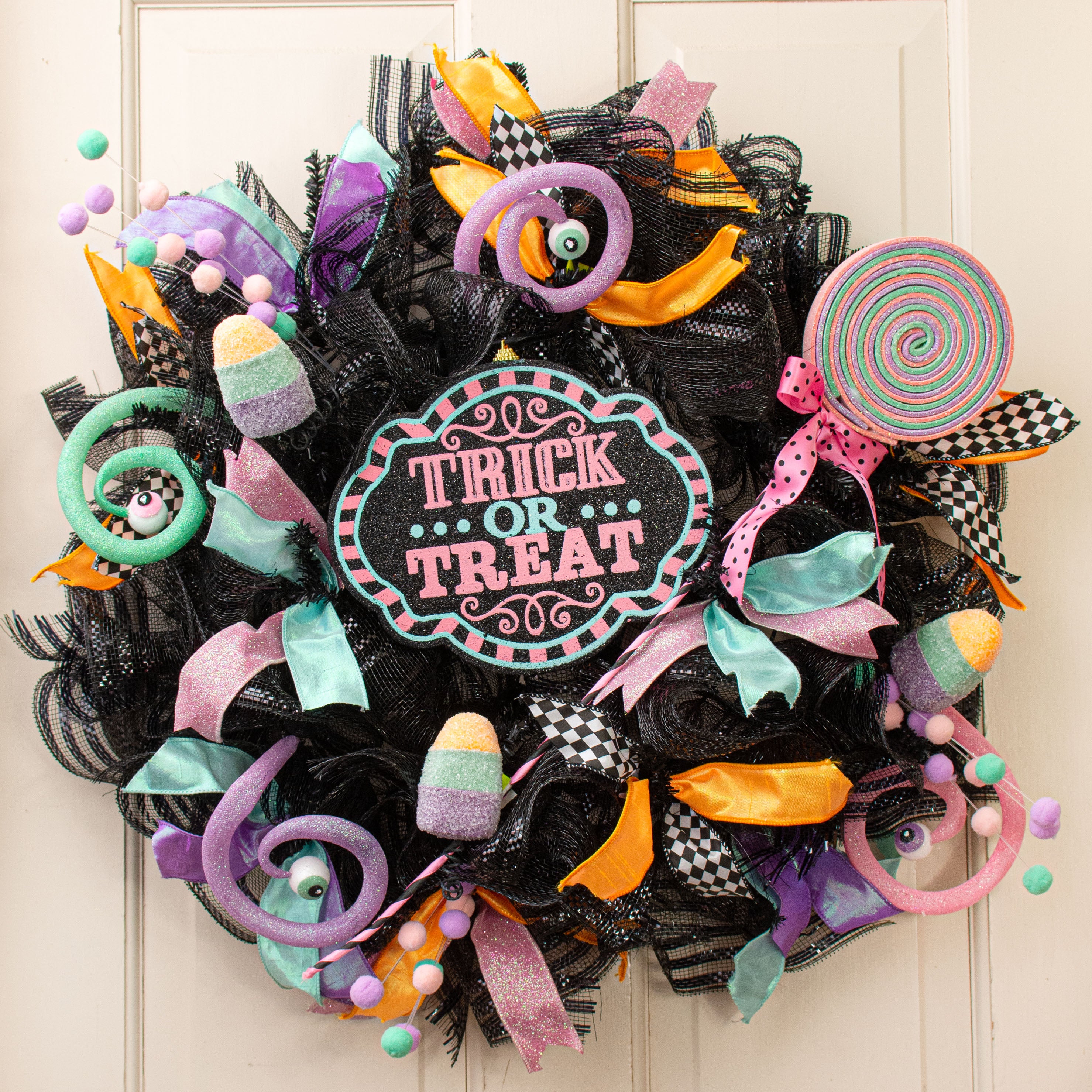 18" Candy Corn Pick: Orange, Mint, Purple Lifestyle Photo
