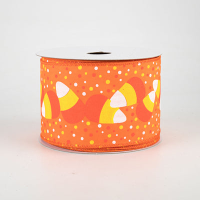 2.5" Candy Corn Satin Ribbon: Orange (10 Yards)