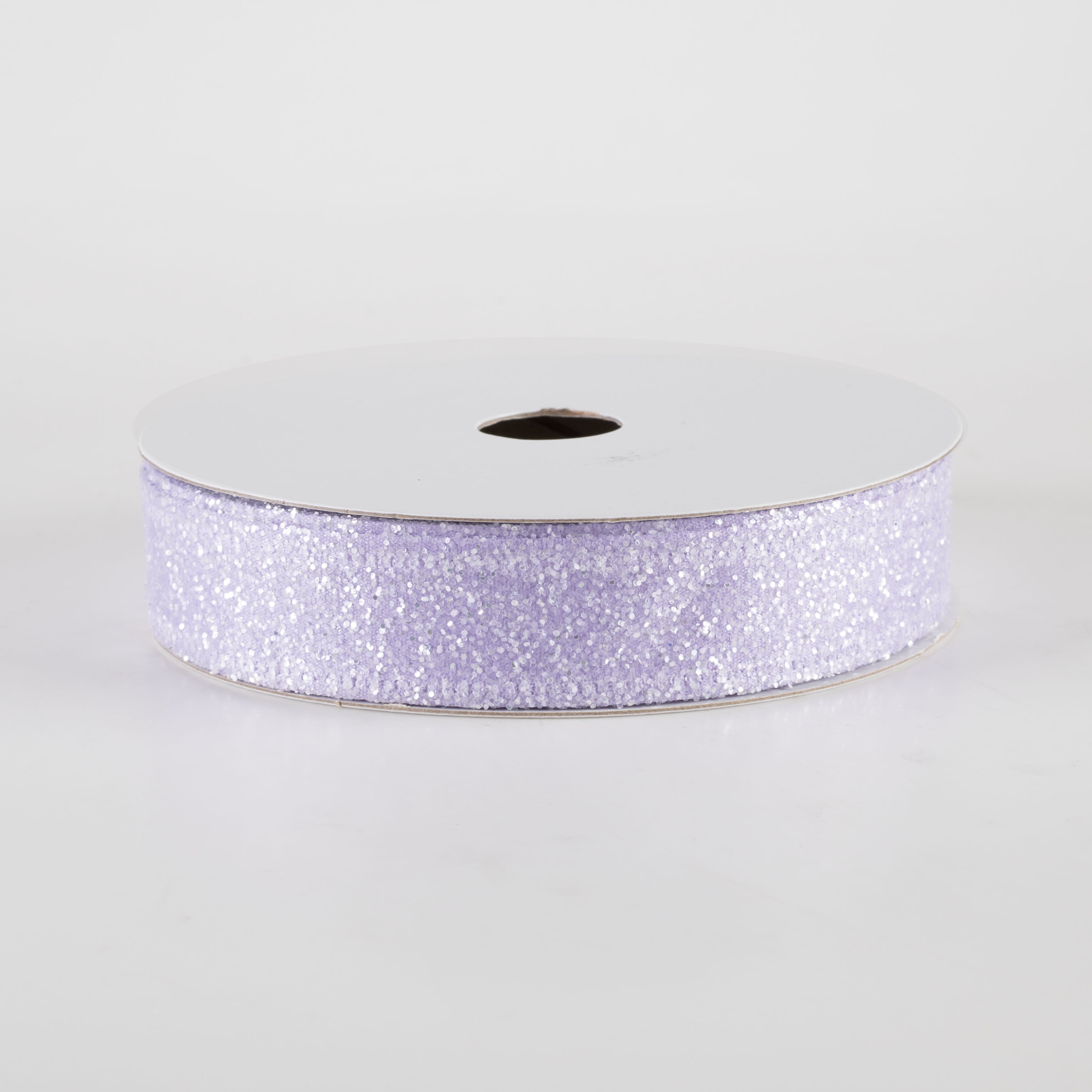 7/8" Candy Glittered Satin Ribbon: Lavender (10 Yards)