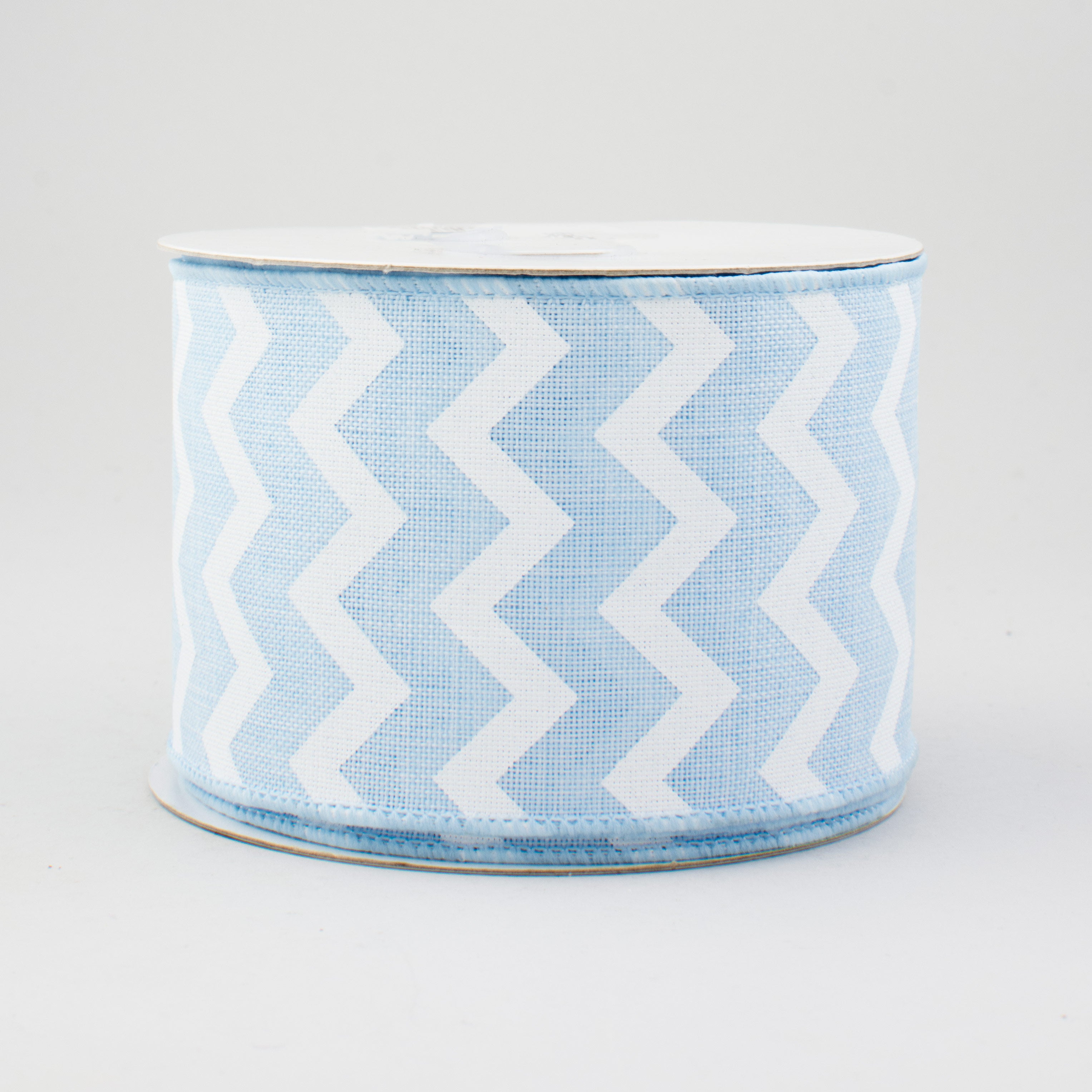 2.5" Canvas Chevron Ribbon: Light Blue & White (10 Yards)