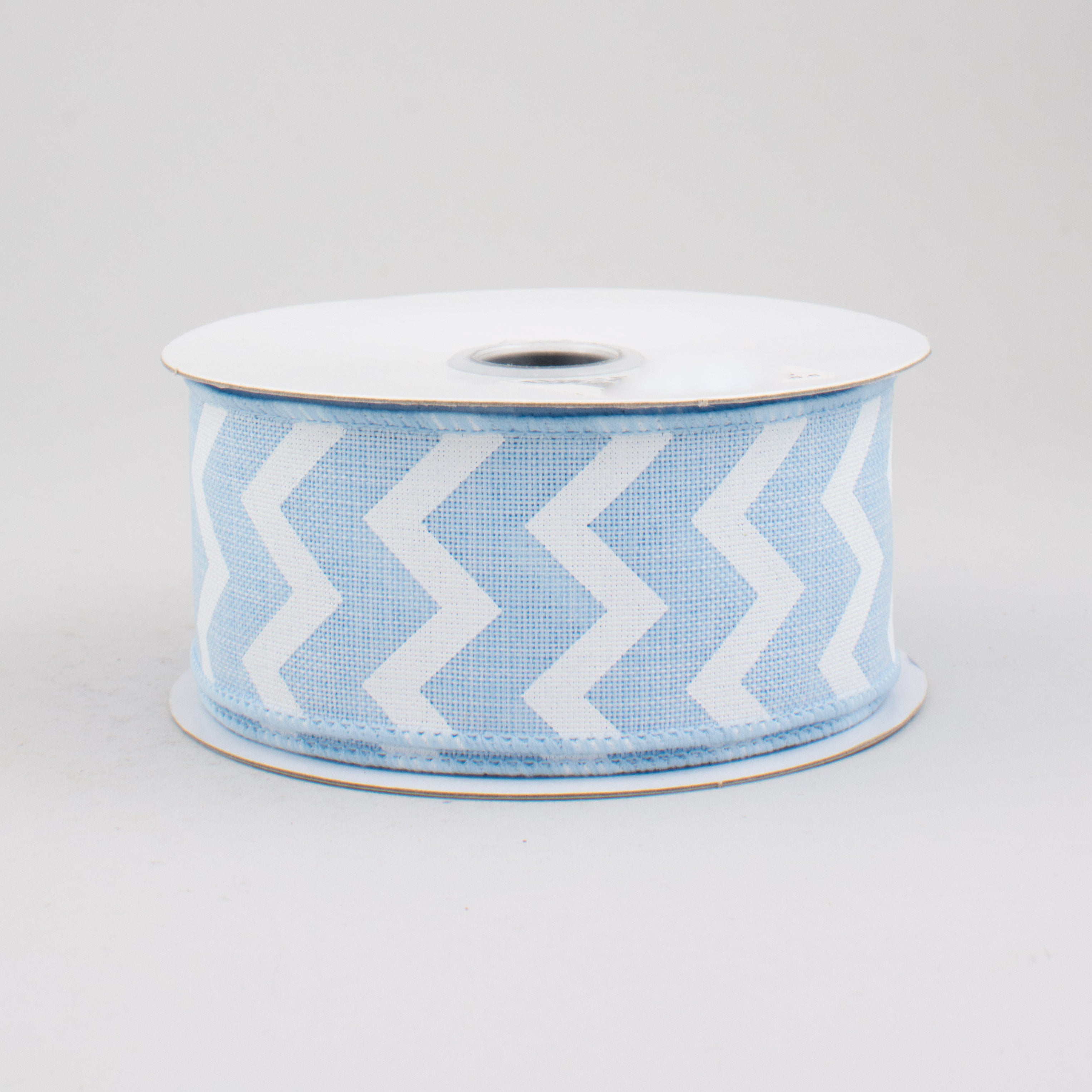 1.5" Canvas Chevron Ribbon: Light Blue & White (10 Yards)
