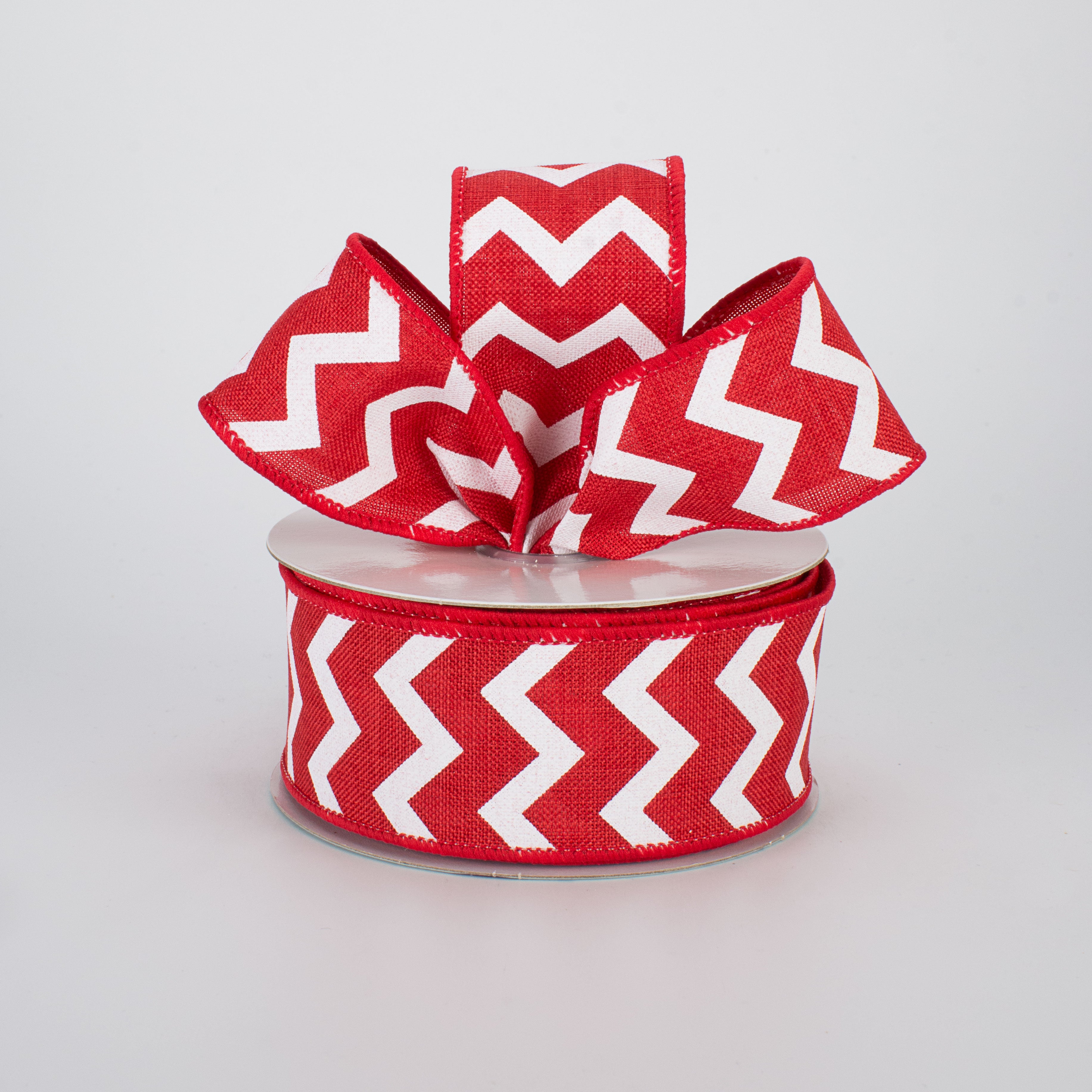 1.5" Canvas Chevron Ribbon: Red & White (10 yards) Lifestyle Photo