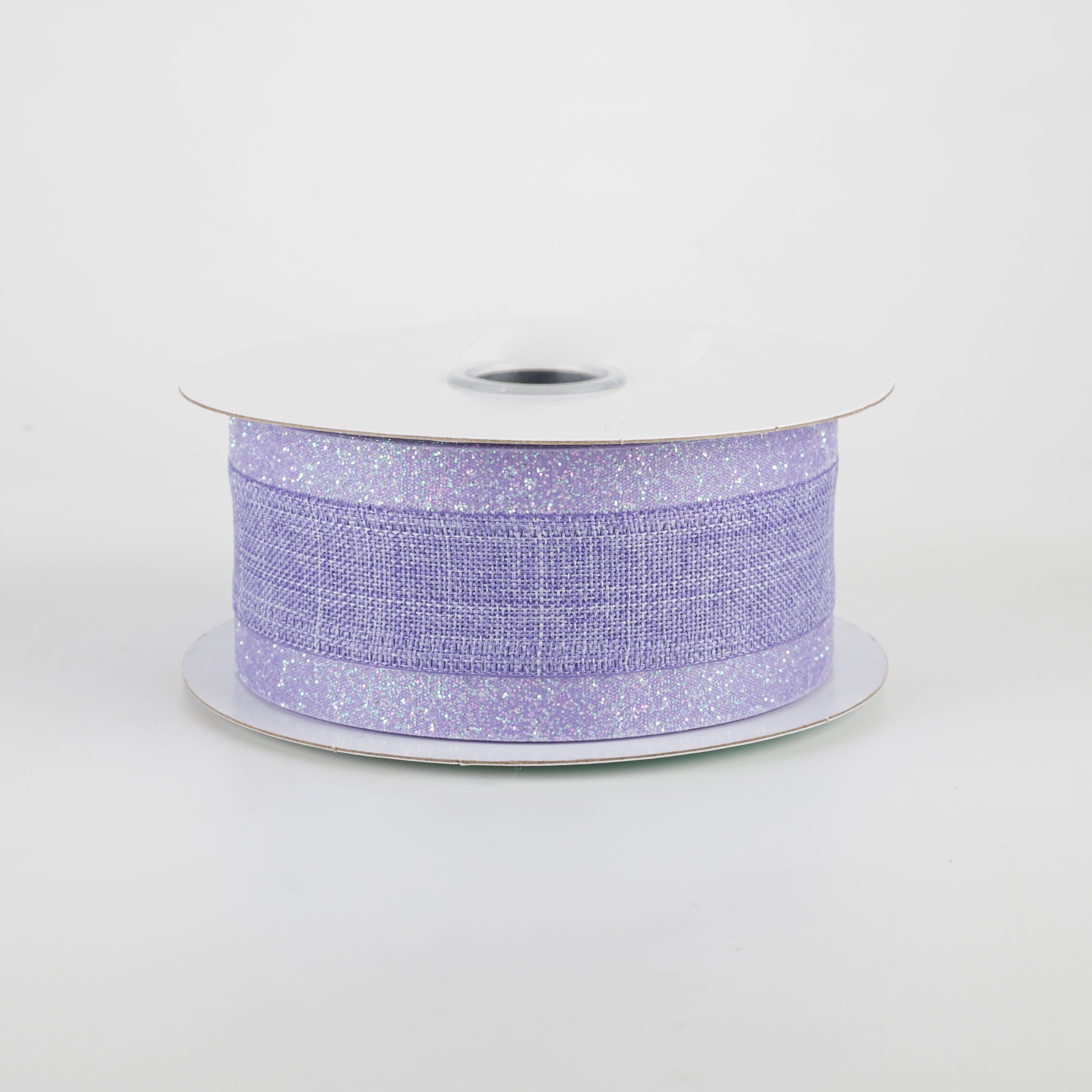 1.5" Canvas On Satin Glitter Ribbon: Lavender (10 Yards)