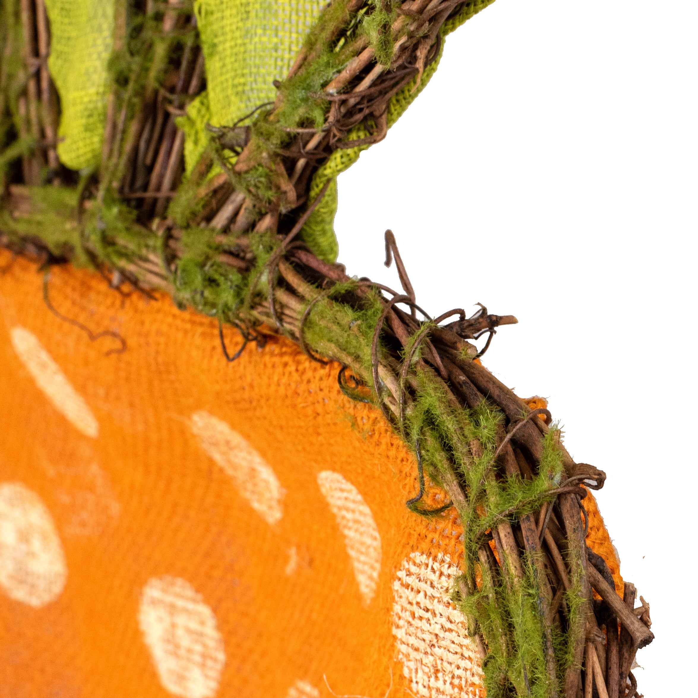 29" Carrot Twig Form With Polka Dot Burlap detail photo 3
